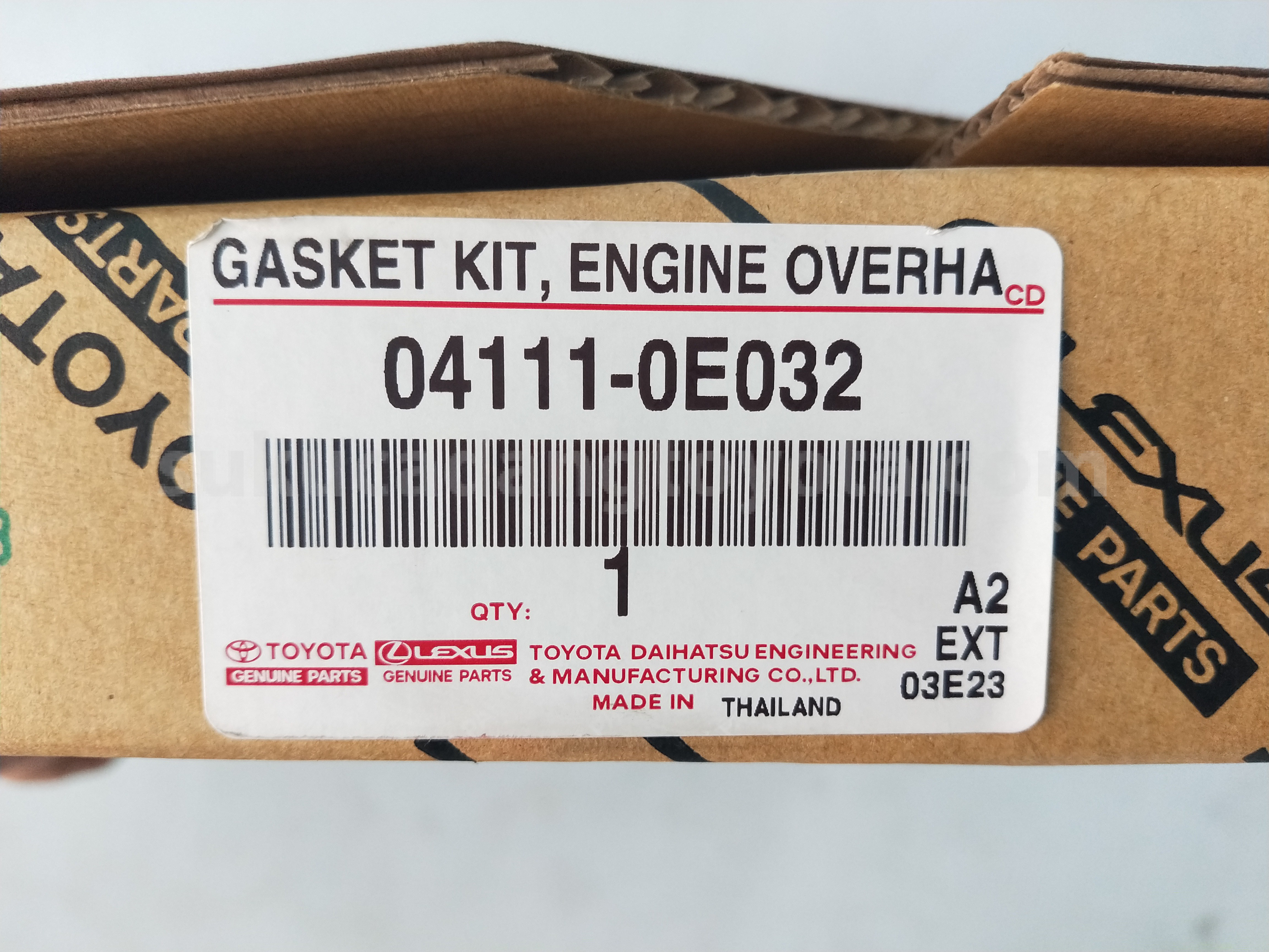 041110E032 GASKET KIT, ENGINE O - TOYOTA