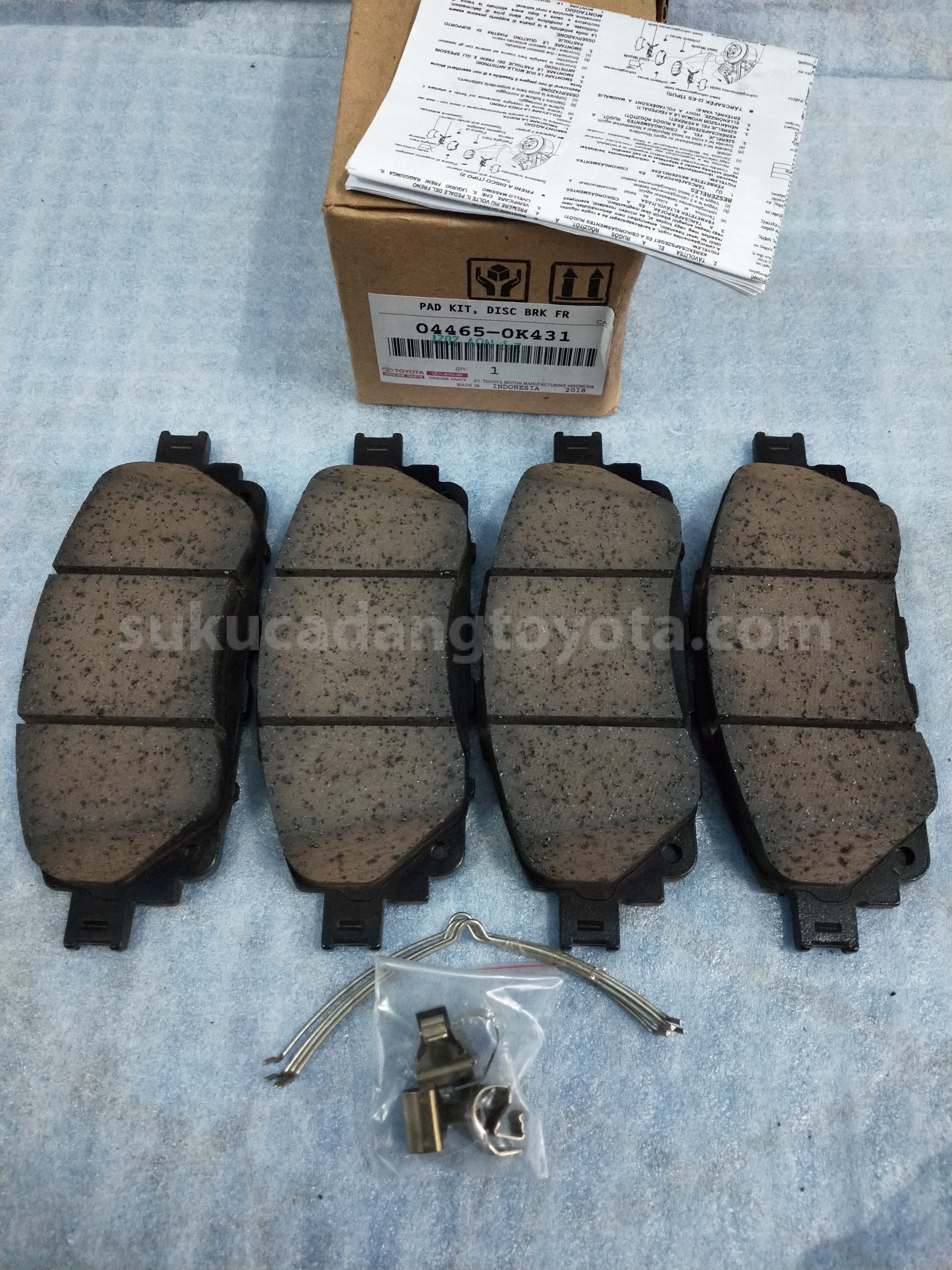 044650K431 PAD KIT, DISC BRK FR - TOYOTA