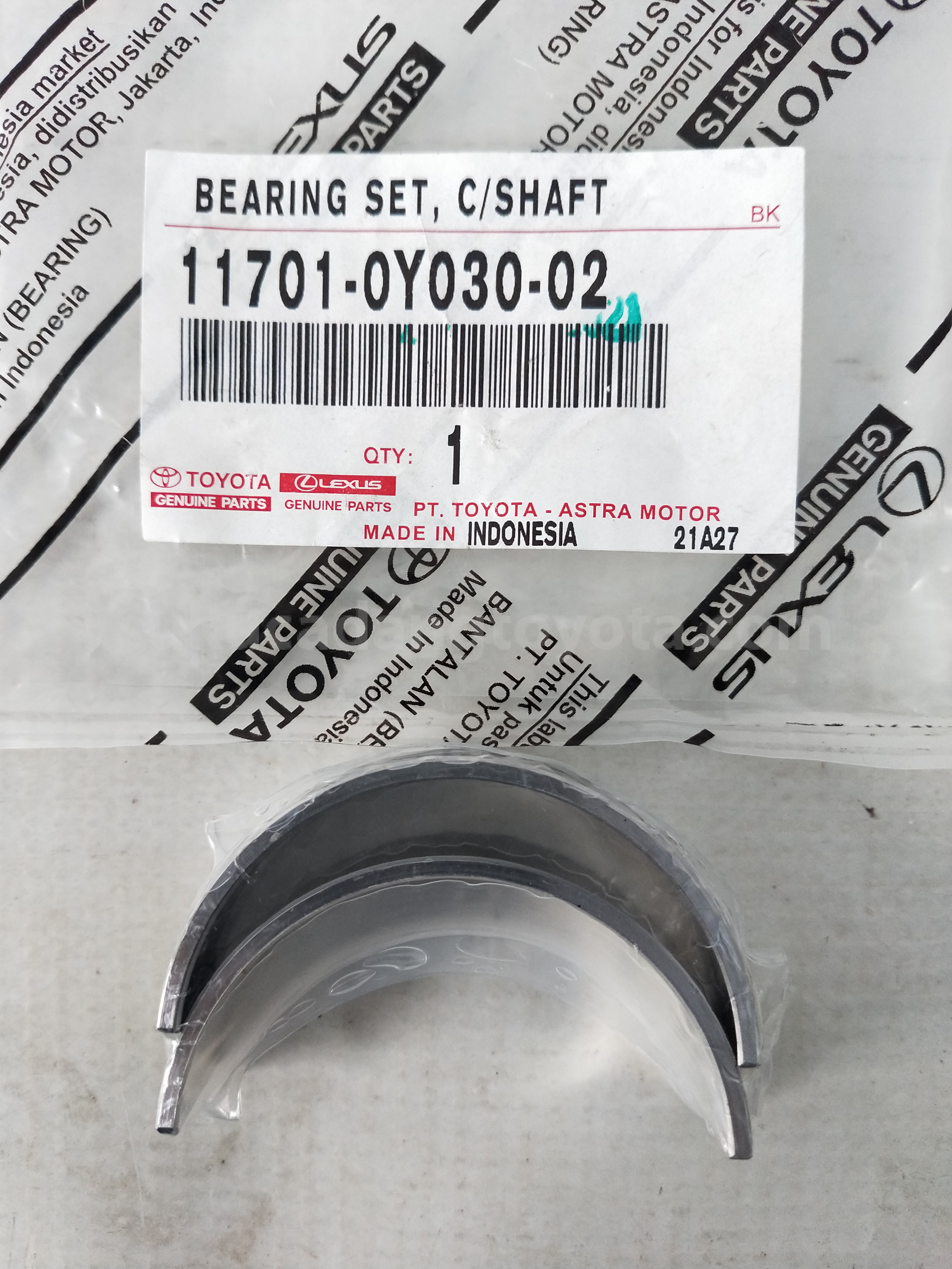 117010Y03002 BEARING SET, C/SHAFT - TOYOTA
