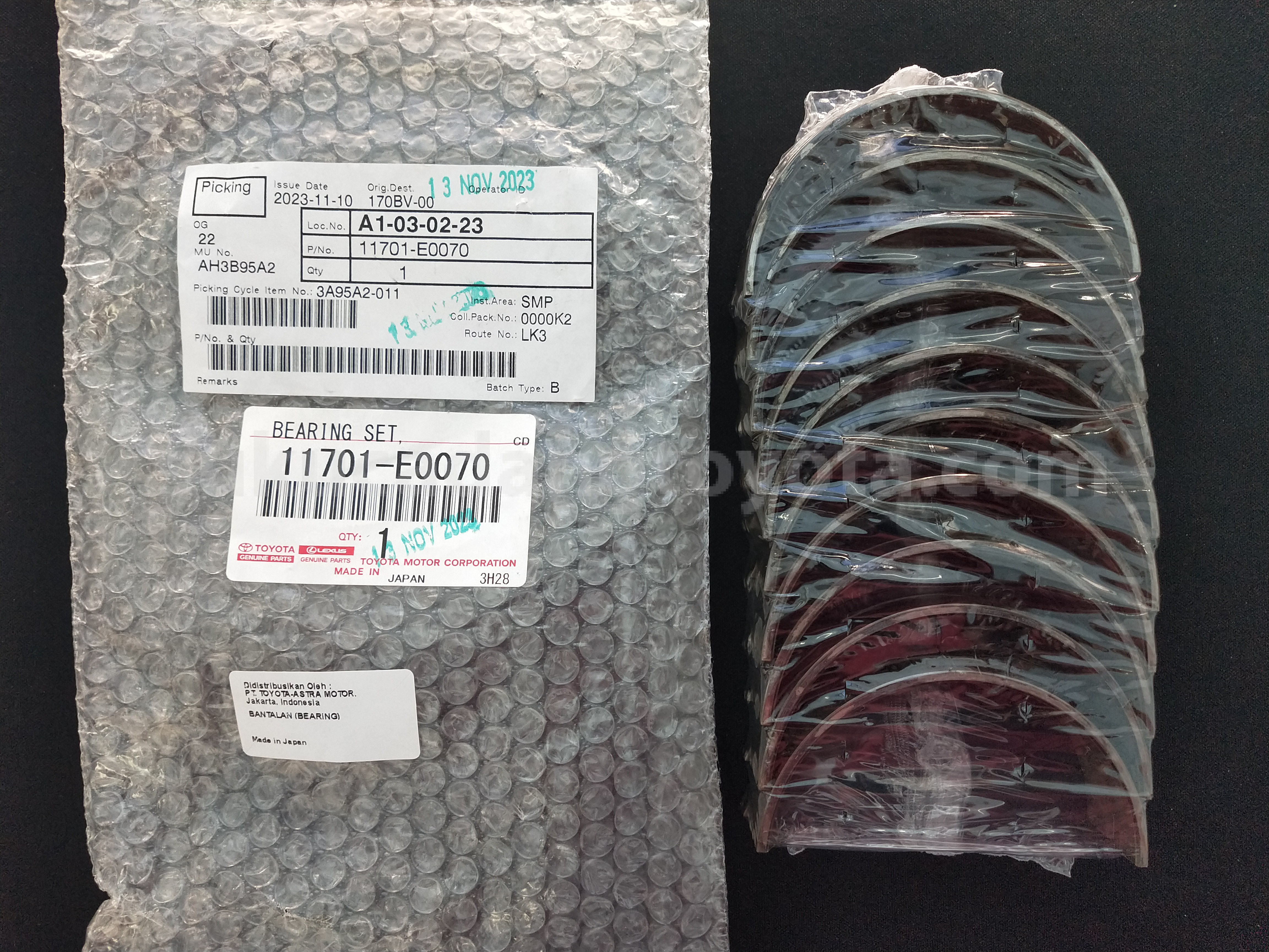 11701E0070 BEARING SET, - TOYOTA