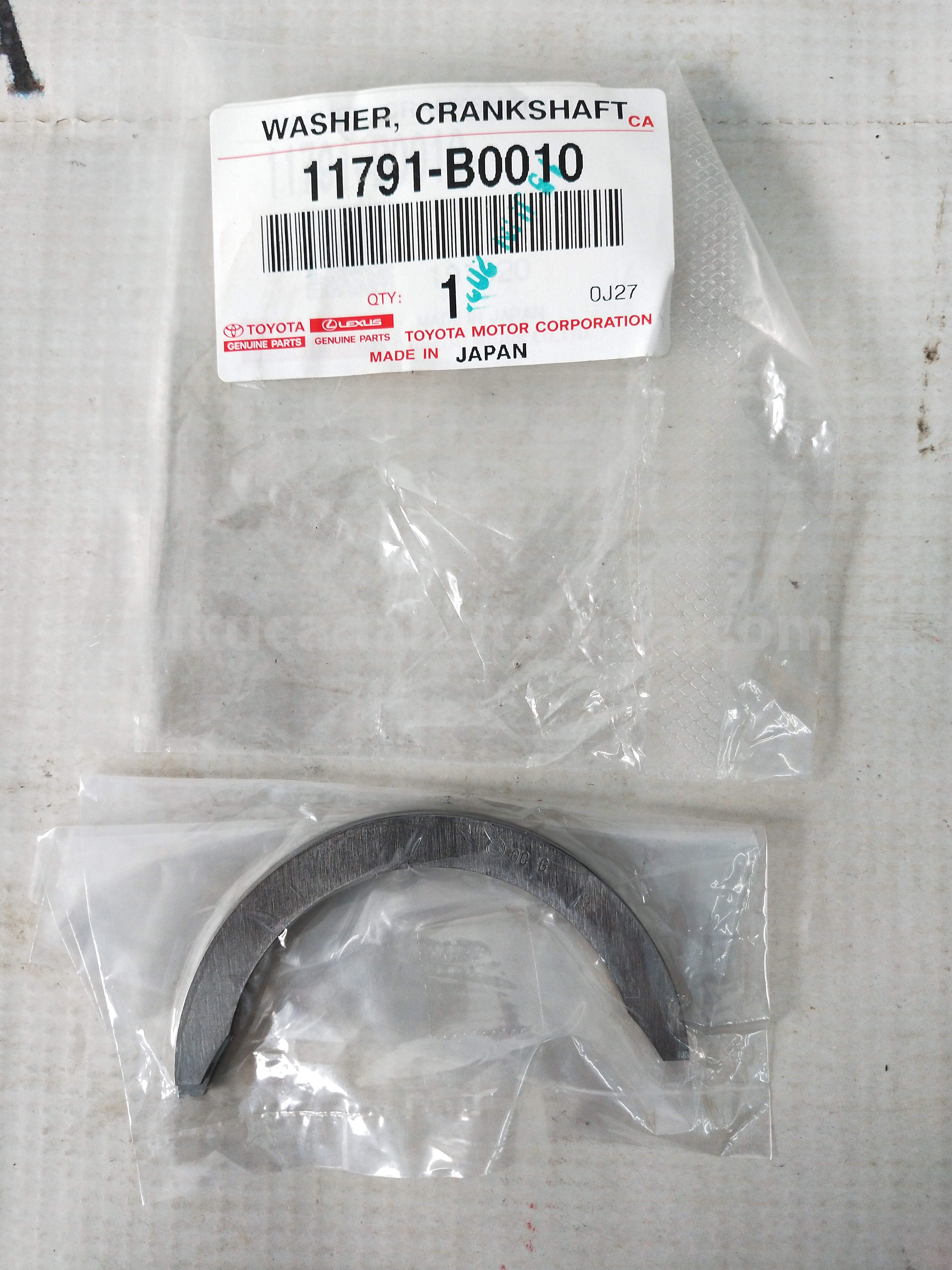 11791B0010 WASHER, CRANKSHAFT - TOYOTA