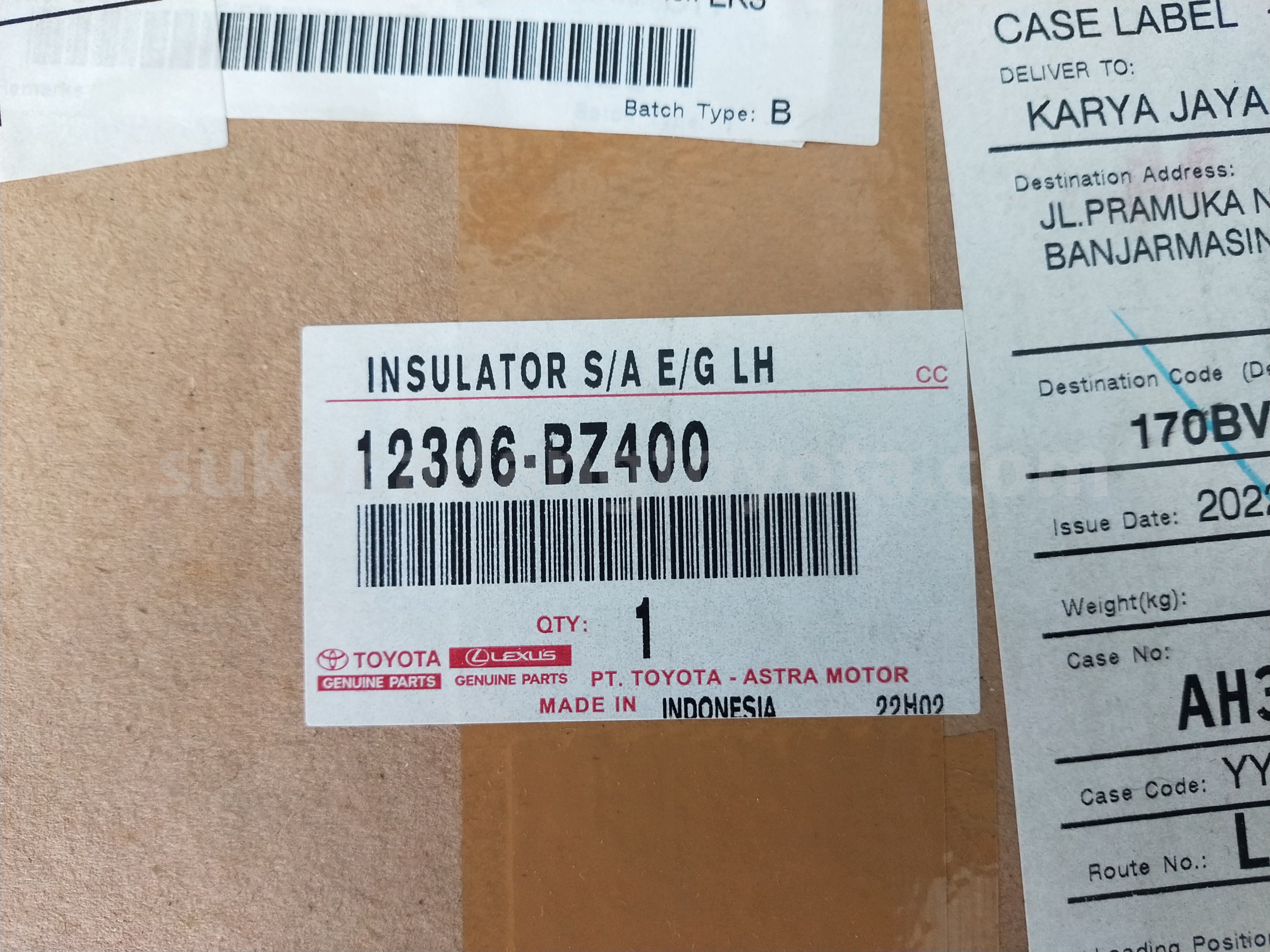12306BZ400 INSULATOR S/A E/G LH - TOYOTA