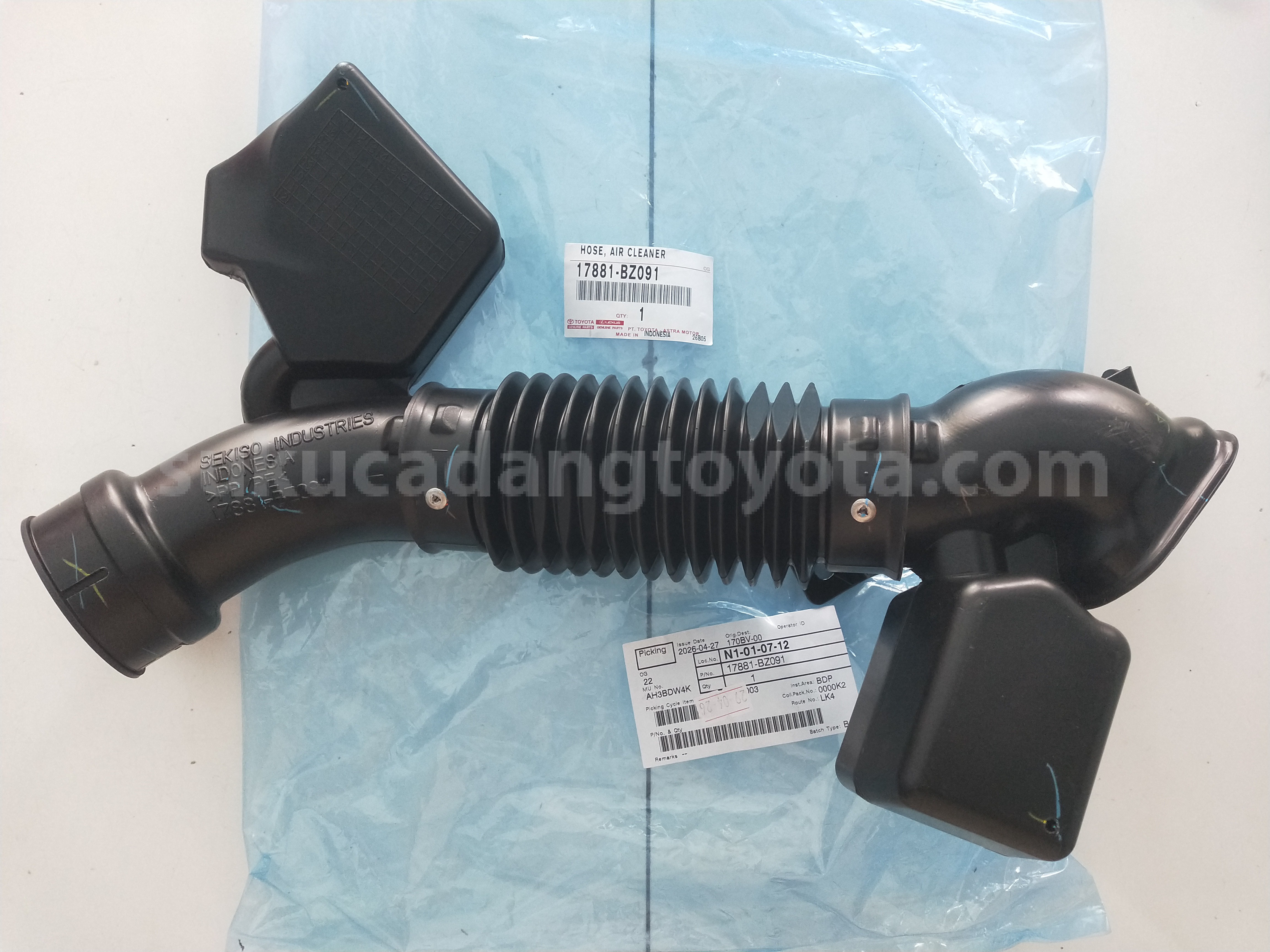 17881BZ091 HOSE, AIR CLEANER - TOYOTA