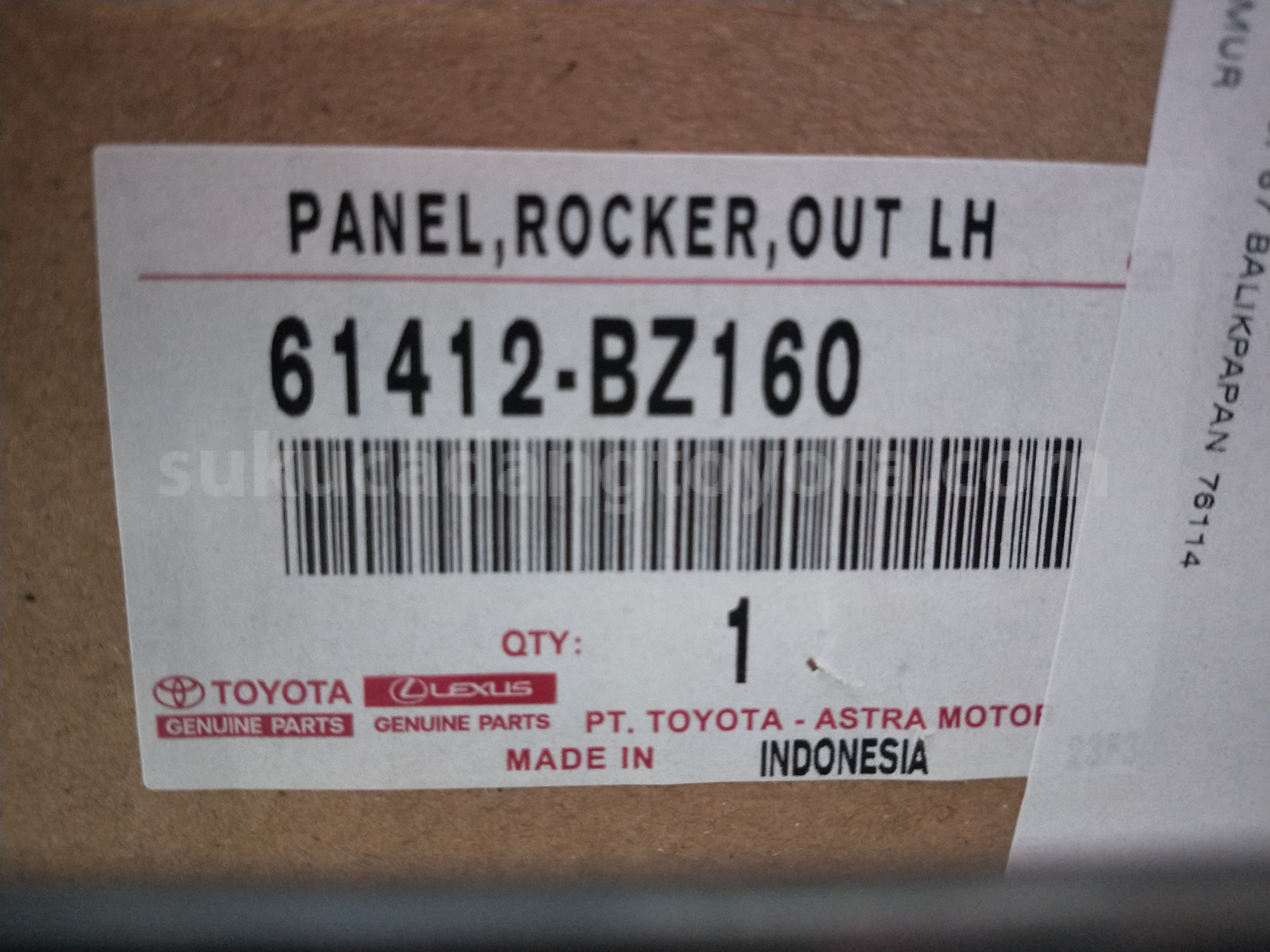 61412BZ160 PANEL,ROCKER,OUT LH - TOYOTA
