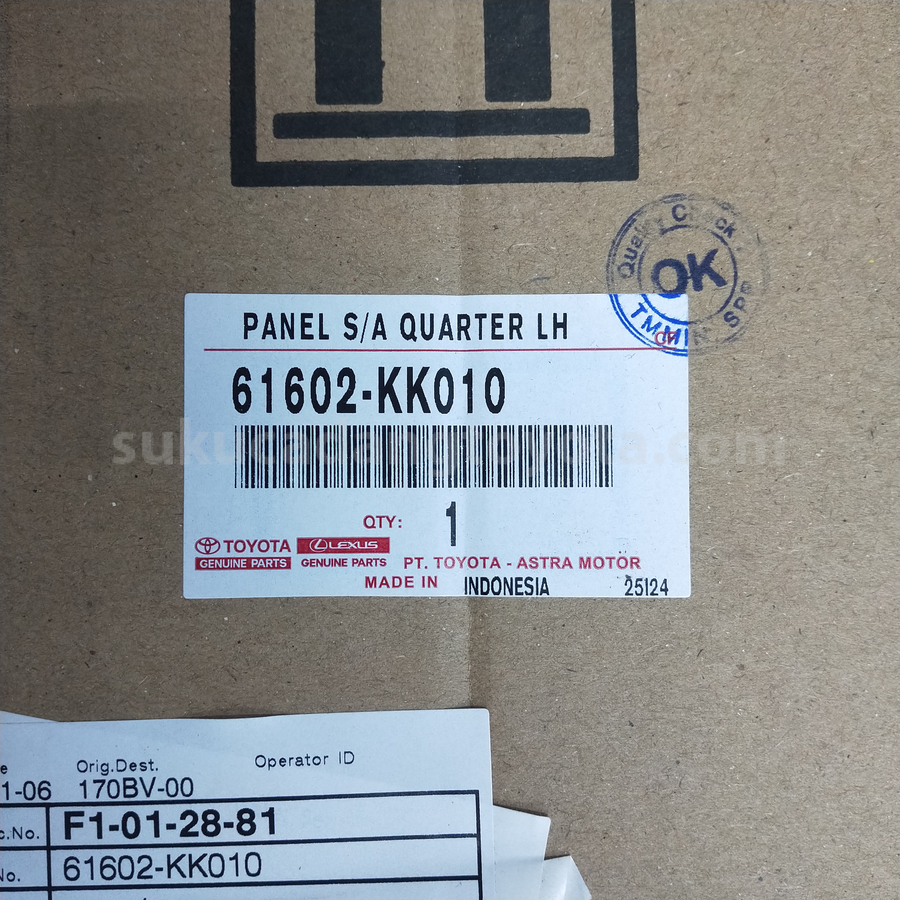 61602KK010 PANEL S/A QUARTER LH - TOYOTA