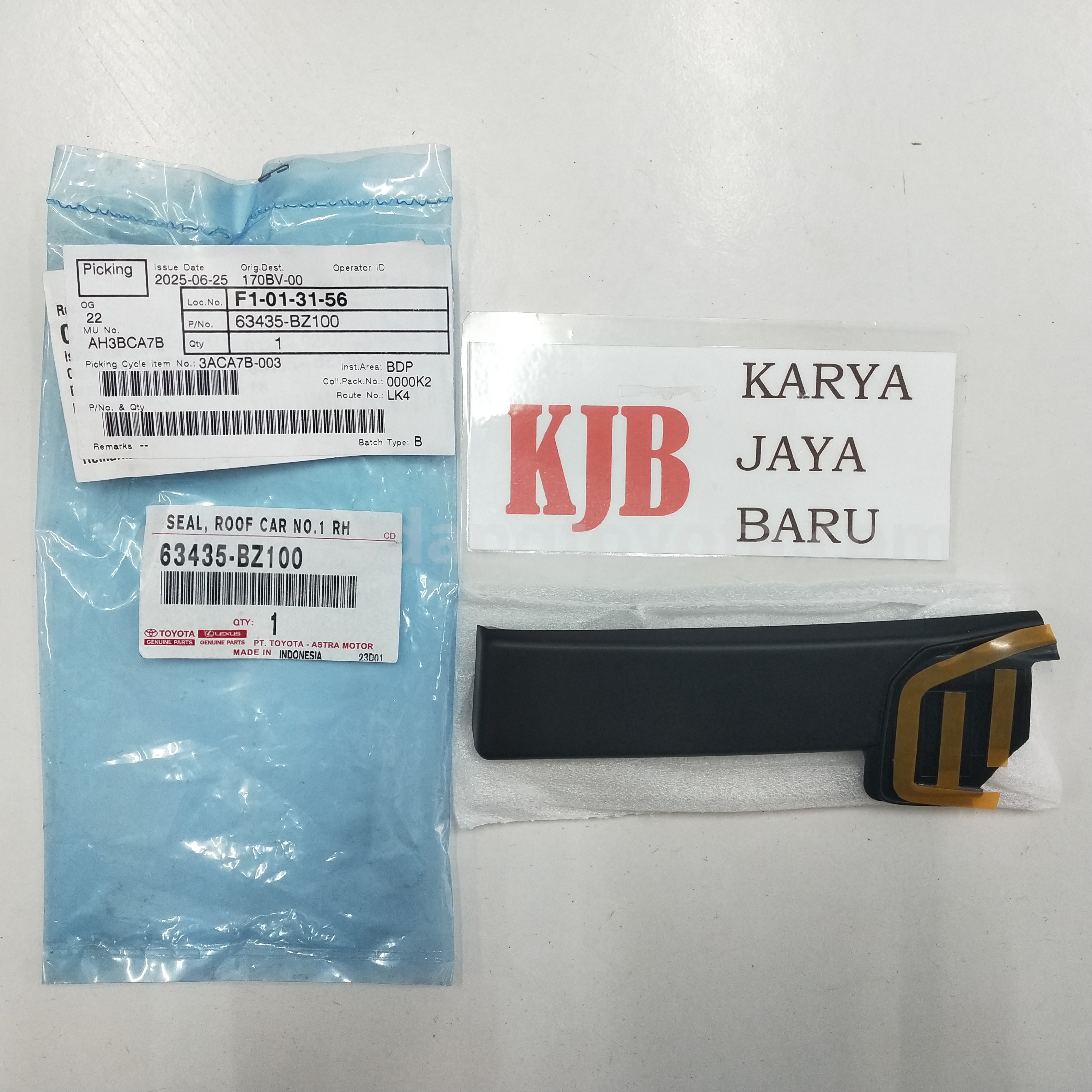 63435BZ100 SEAL, ROOF CAR NO.1 RH - TOYOTA