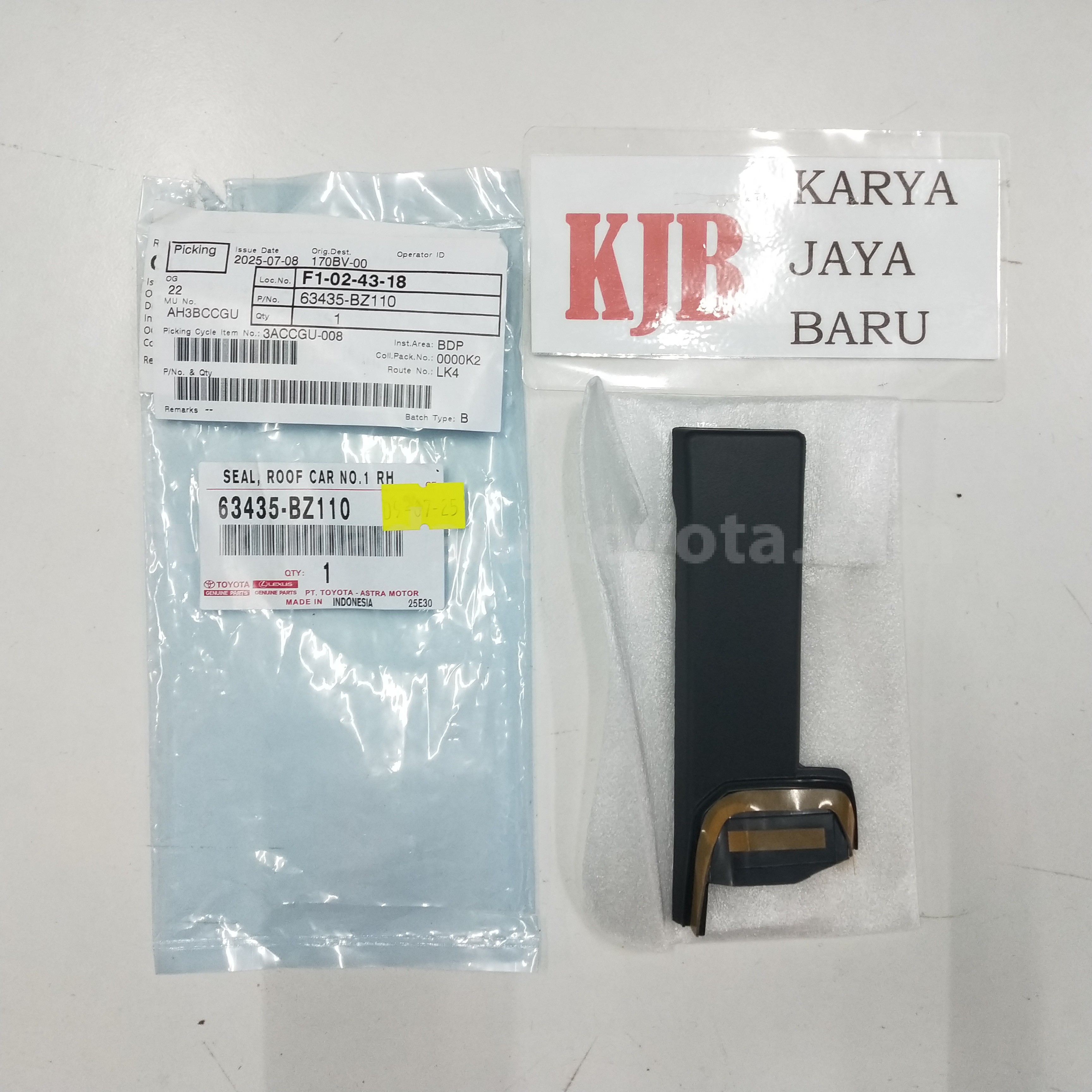 63435BZ110 SEAL, ROOF CAR NO.1 RH - TOYOTA