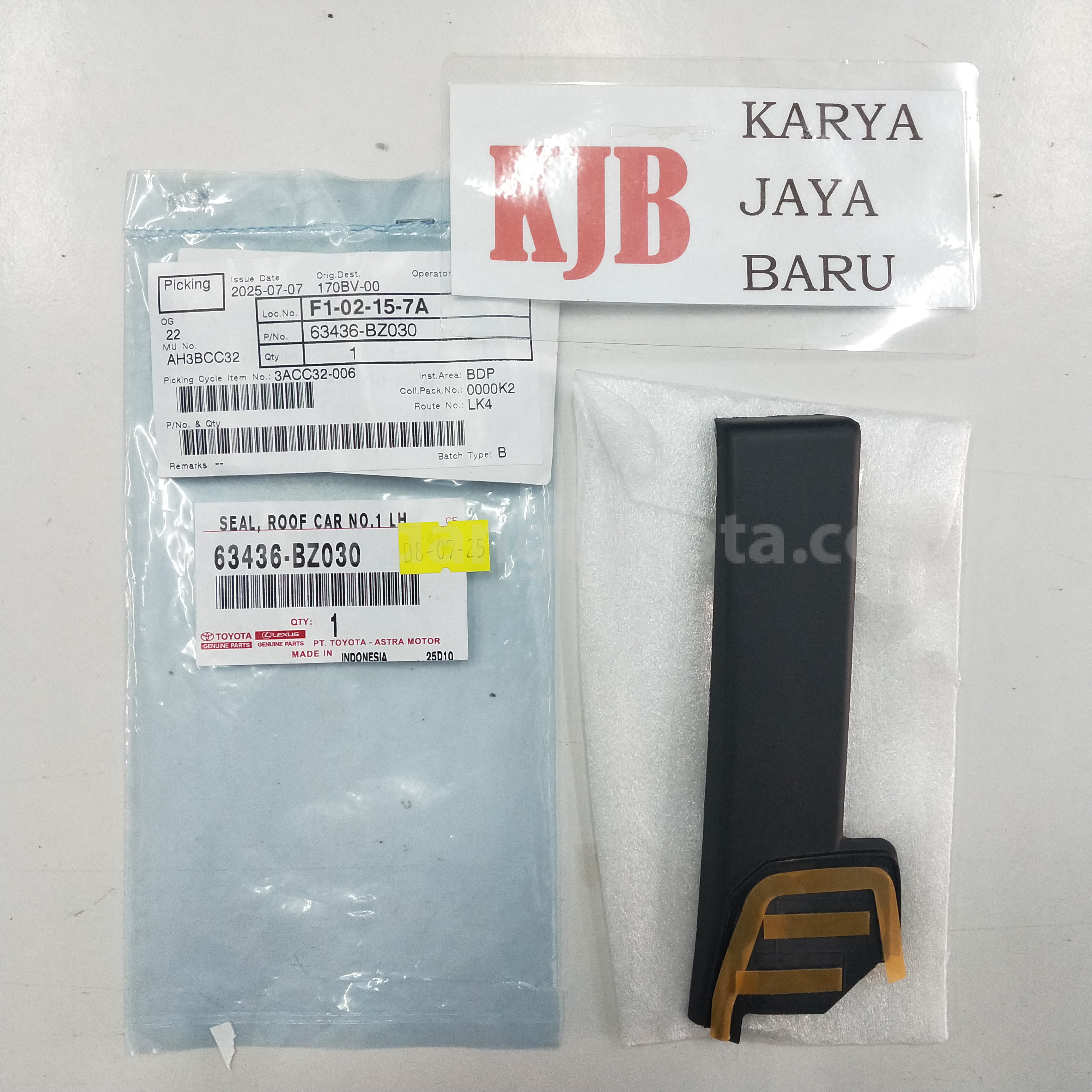 63436BZ030 SEAL, ROOF CAR NO.1 LH - TOYOTA