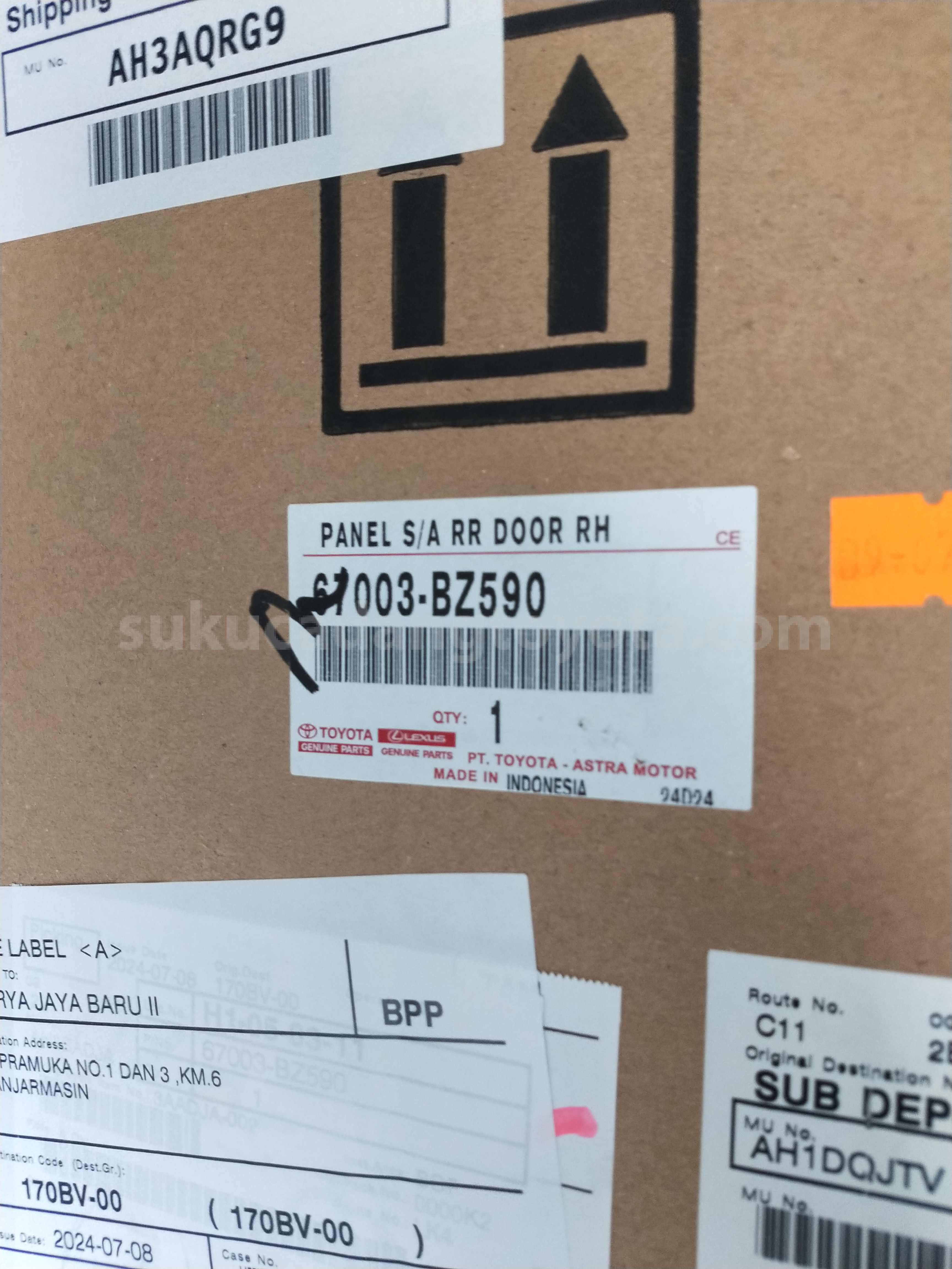 67003BZ590 PANEL S/A RR DOOR RH - TOYOTA