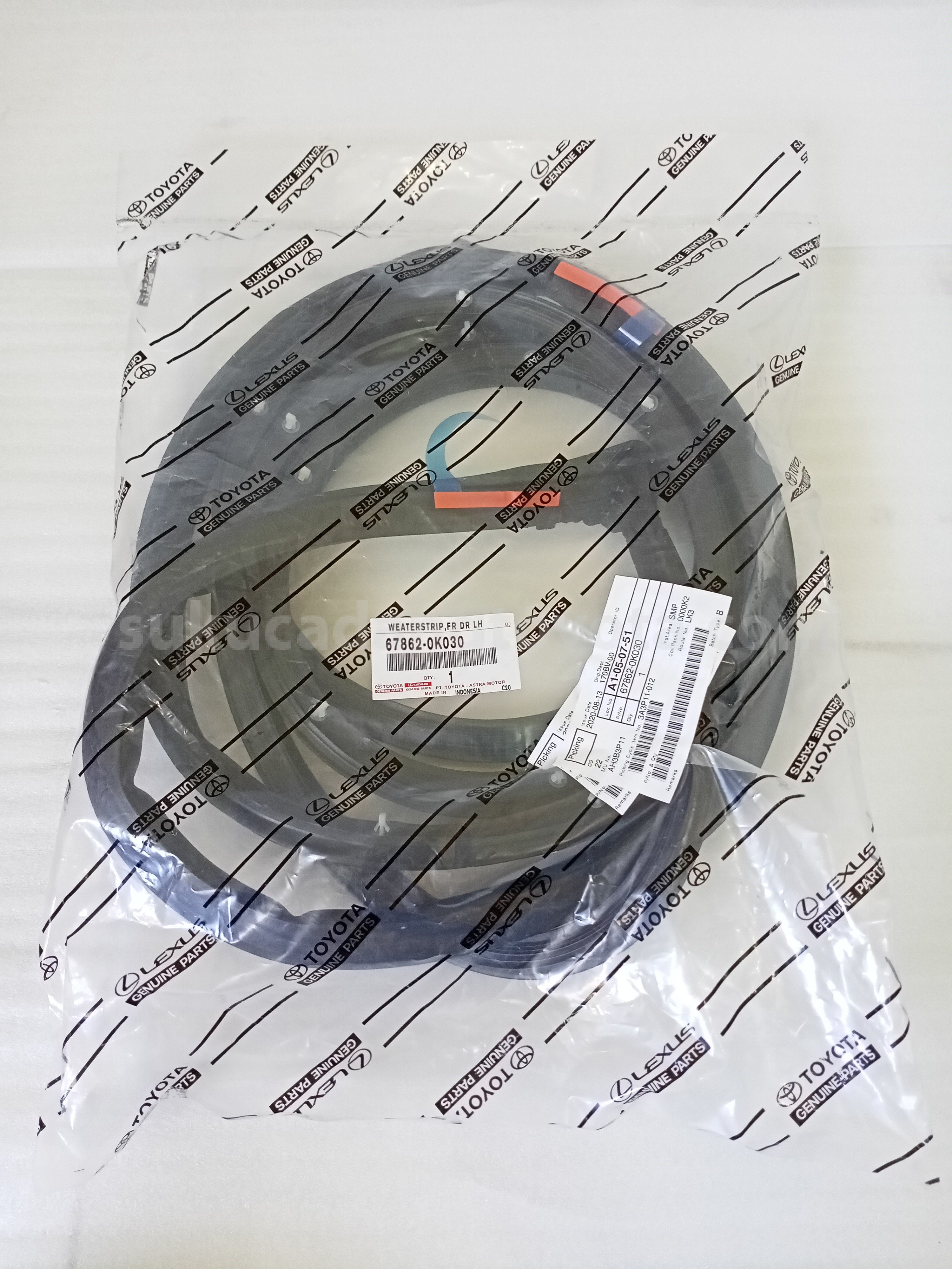 678620K030 WEATERSTRIP,FR DR LH - TOYOTA