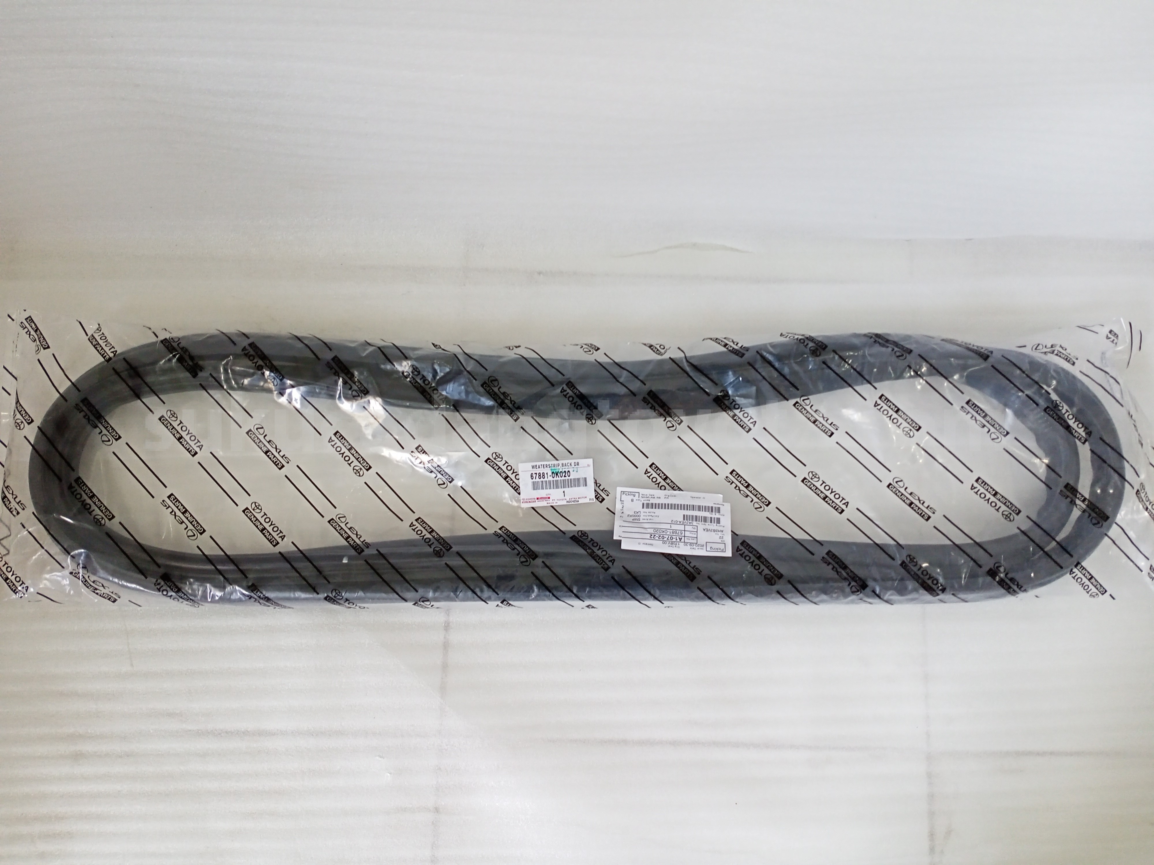 678810K020 WEATERSTRIP,BACK DR - TOYOTA