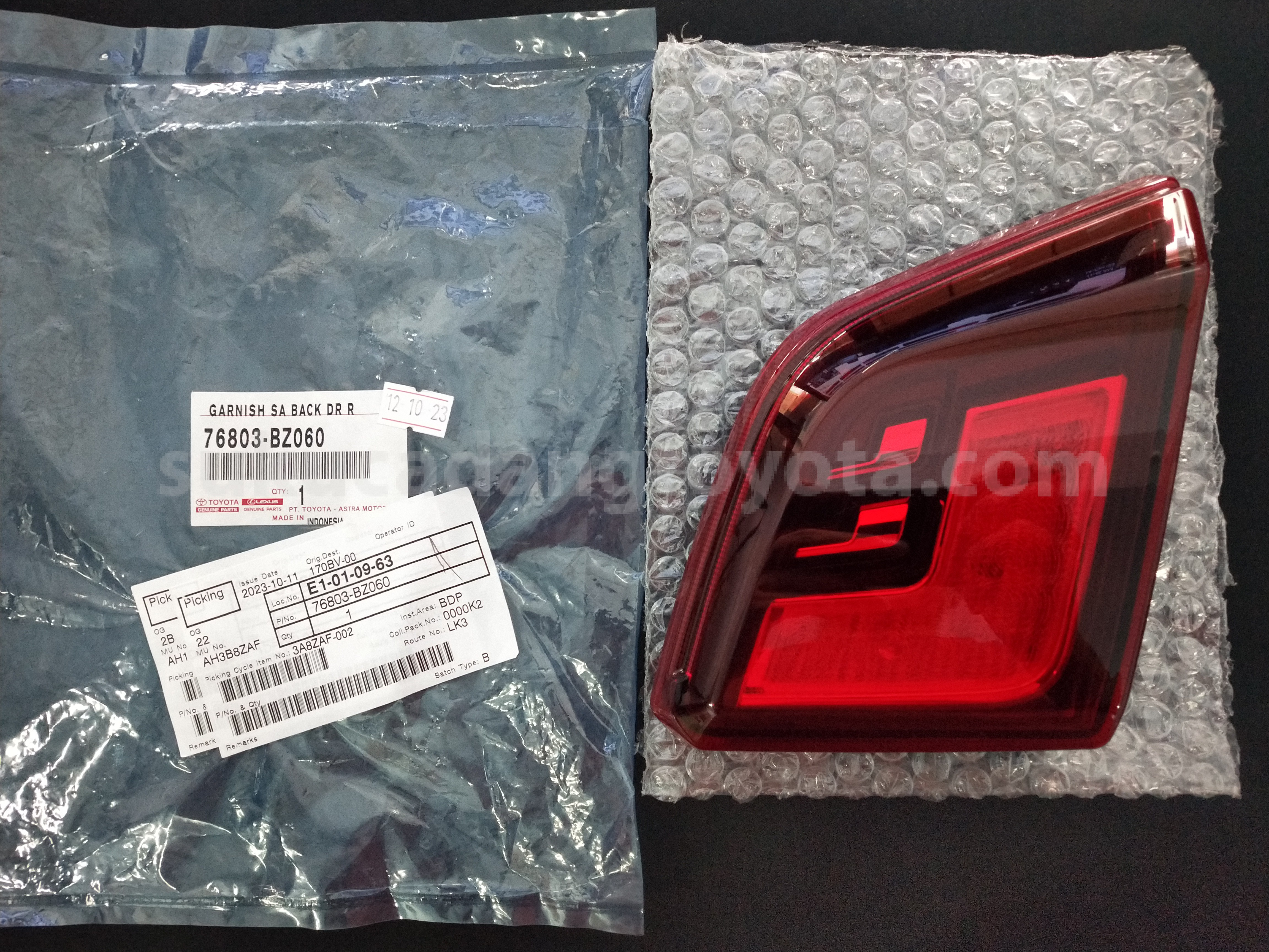 76803BZ060 GARNISH SA BACK DR R - TOYOTA