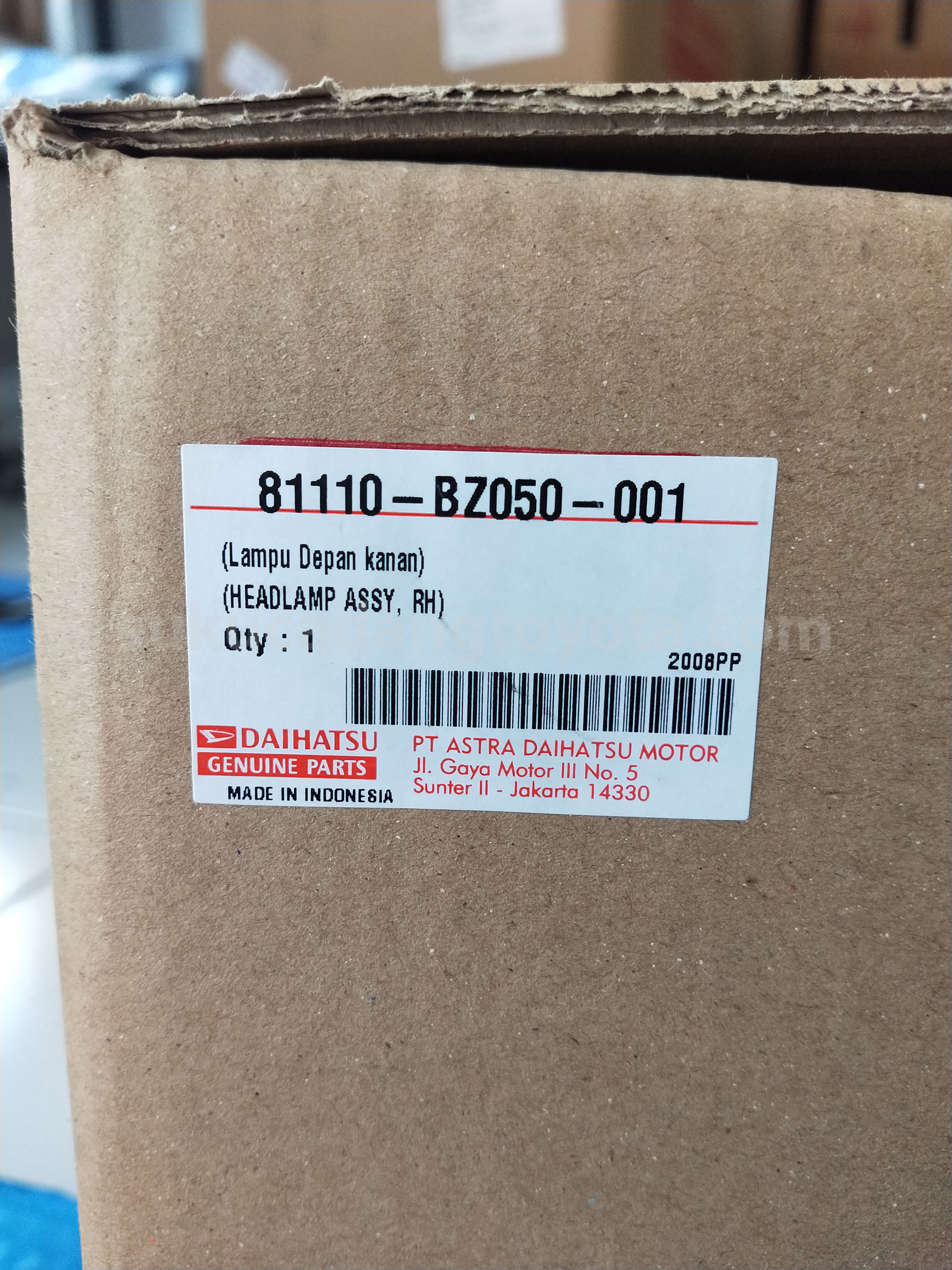 81110BZ050 HEADLAMP A/S, RH - TOYOTA