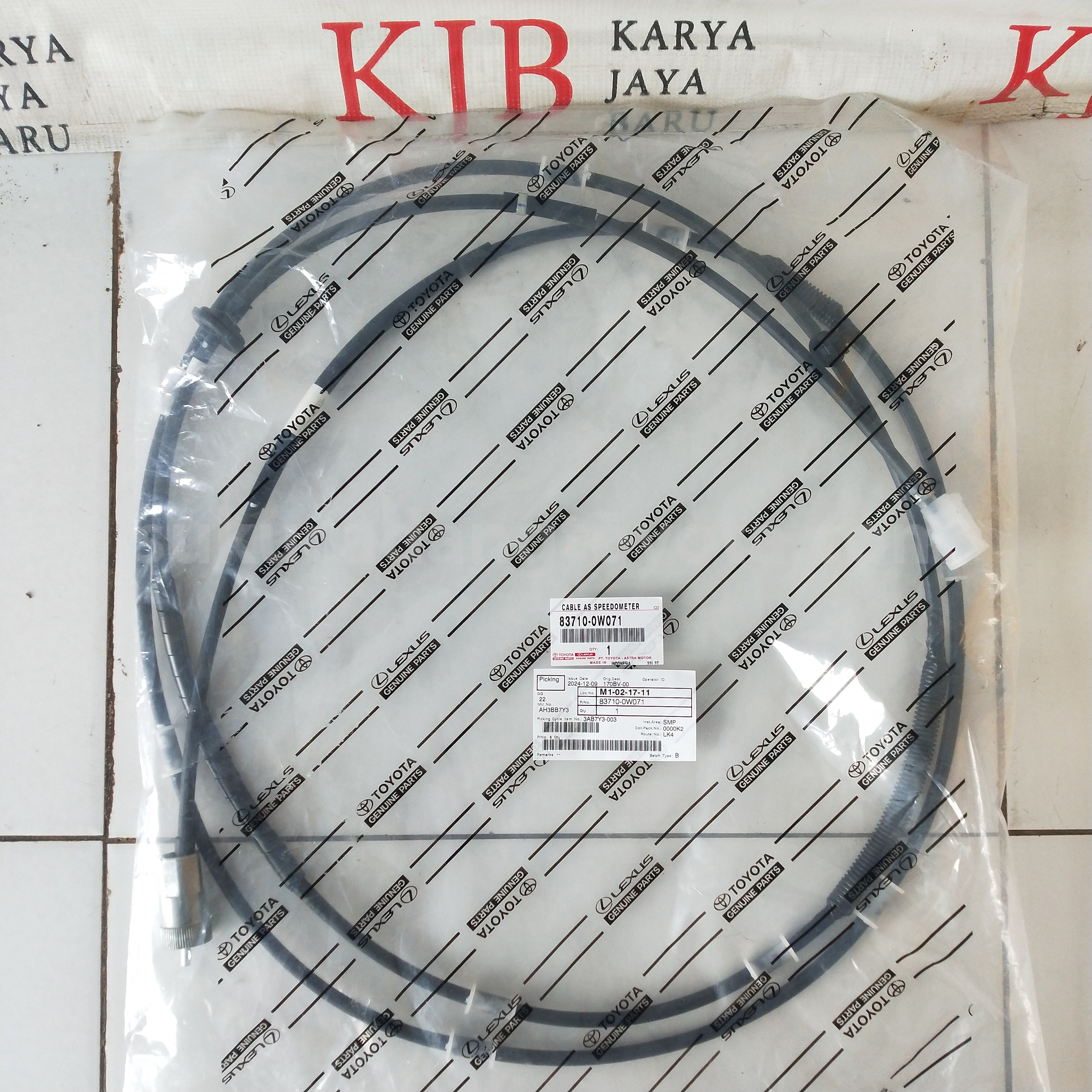 837100W071 CABLE AS SPEEDOMETER - TOYOTA