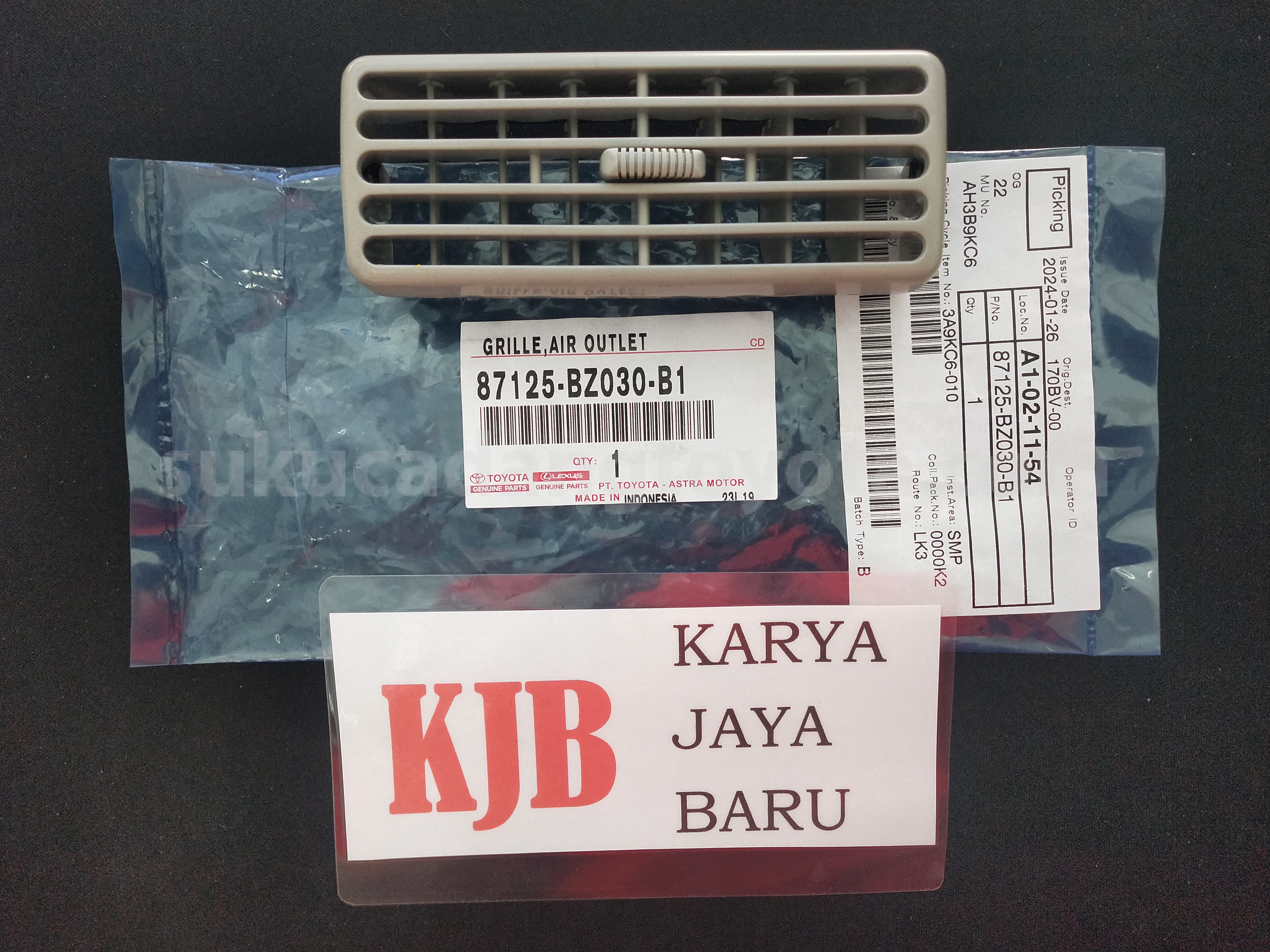 87125BZ030B1 GRILLE,AIR OUTLET - TOYOTA