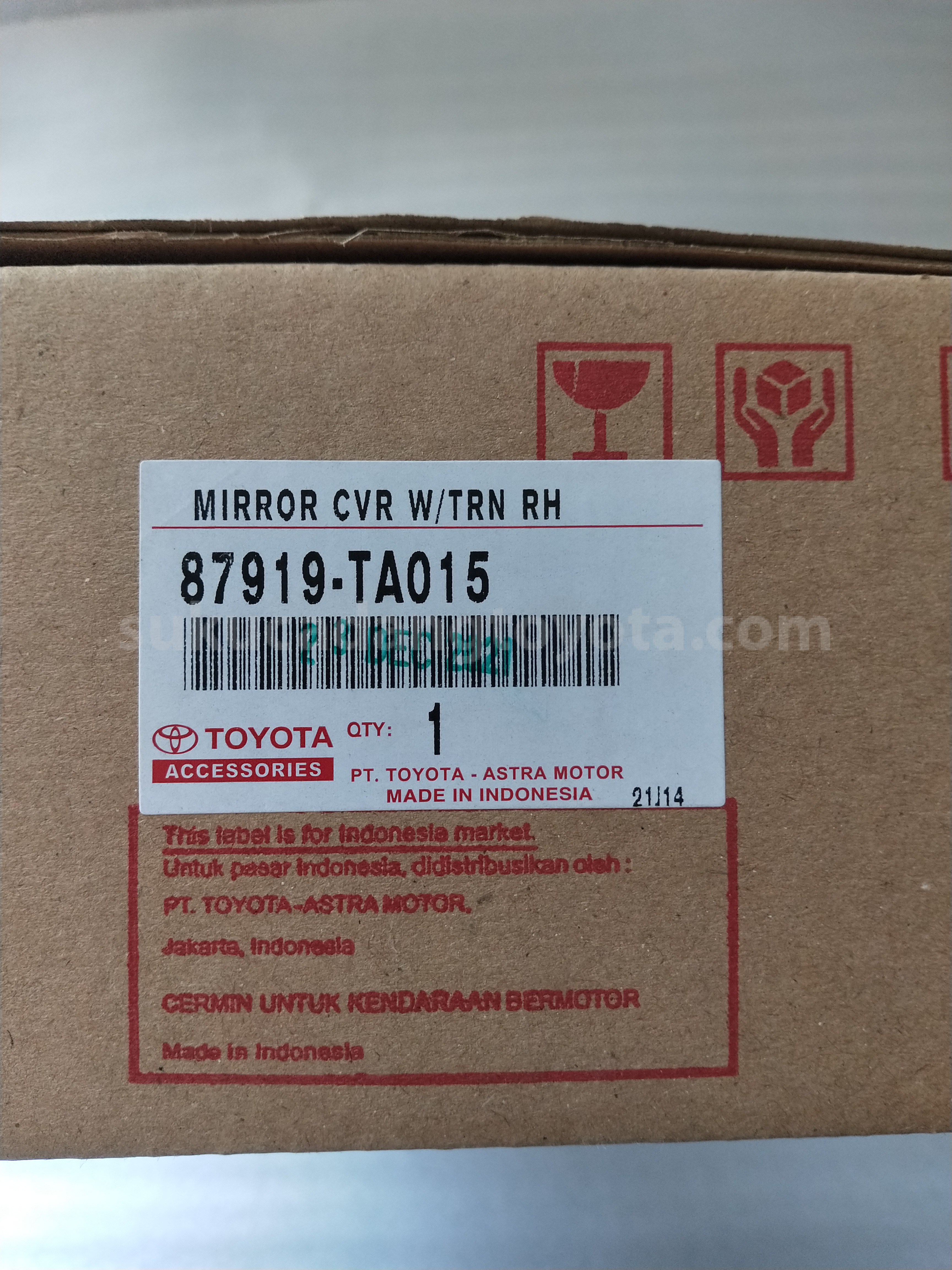87919TA015 MIRROR CVR W/TRN RH - TOYOTA