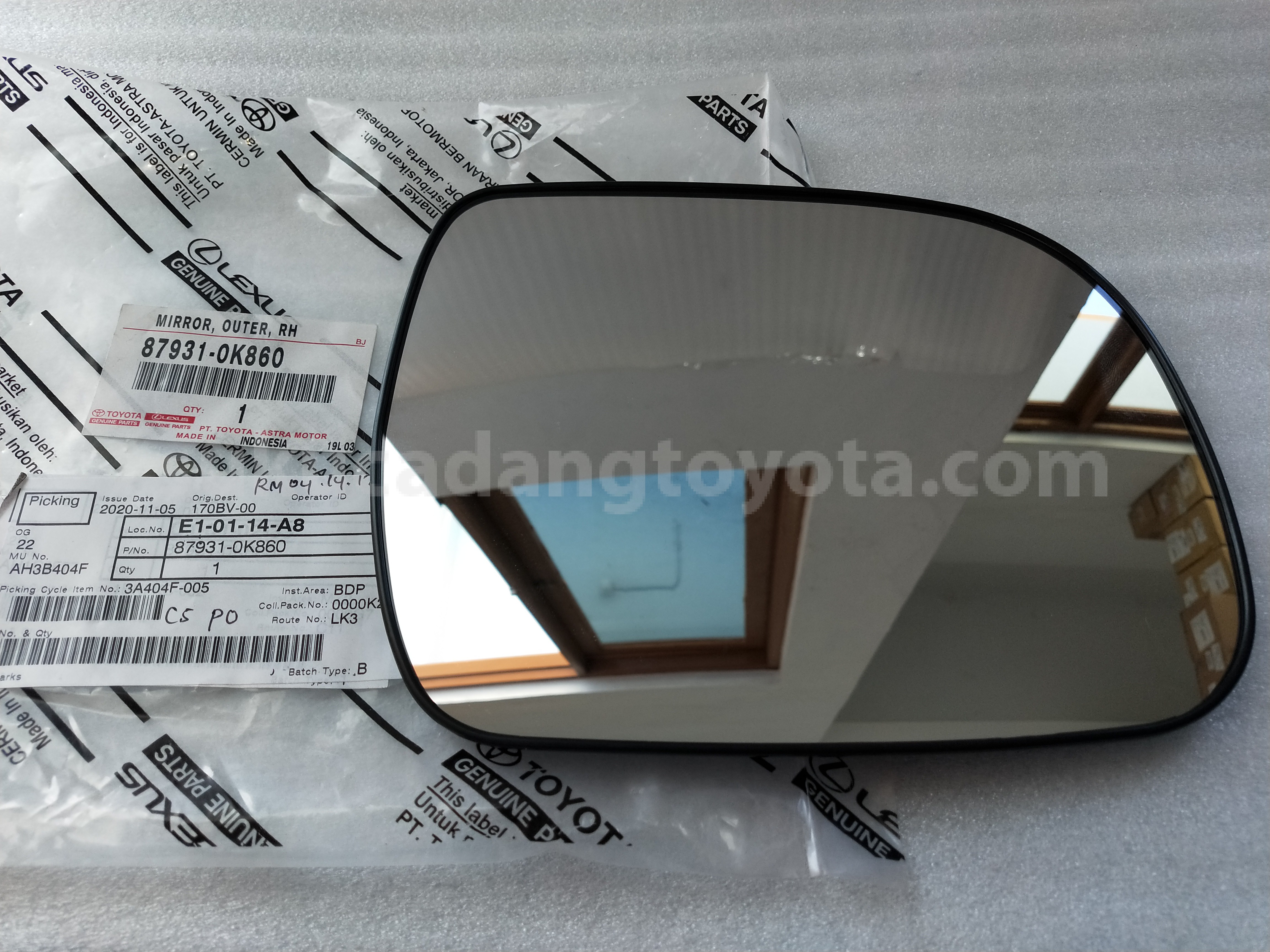 879310K860 MIRROR, OUTER, RH - TOYOTA