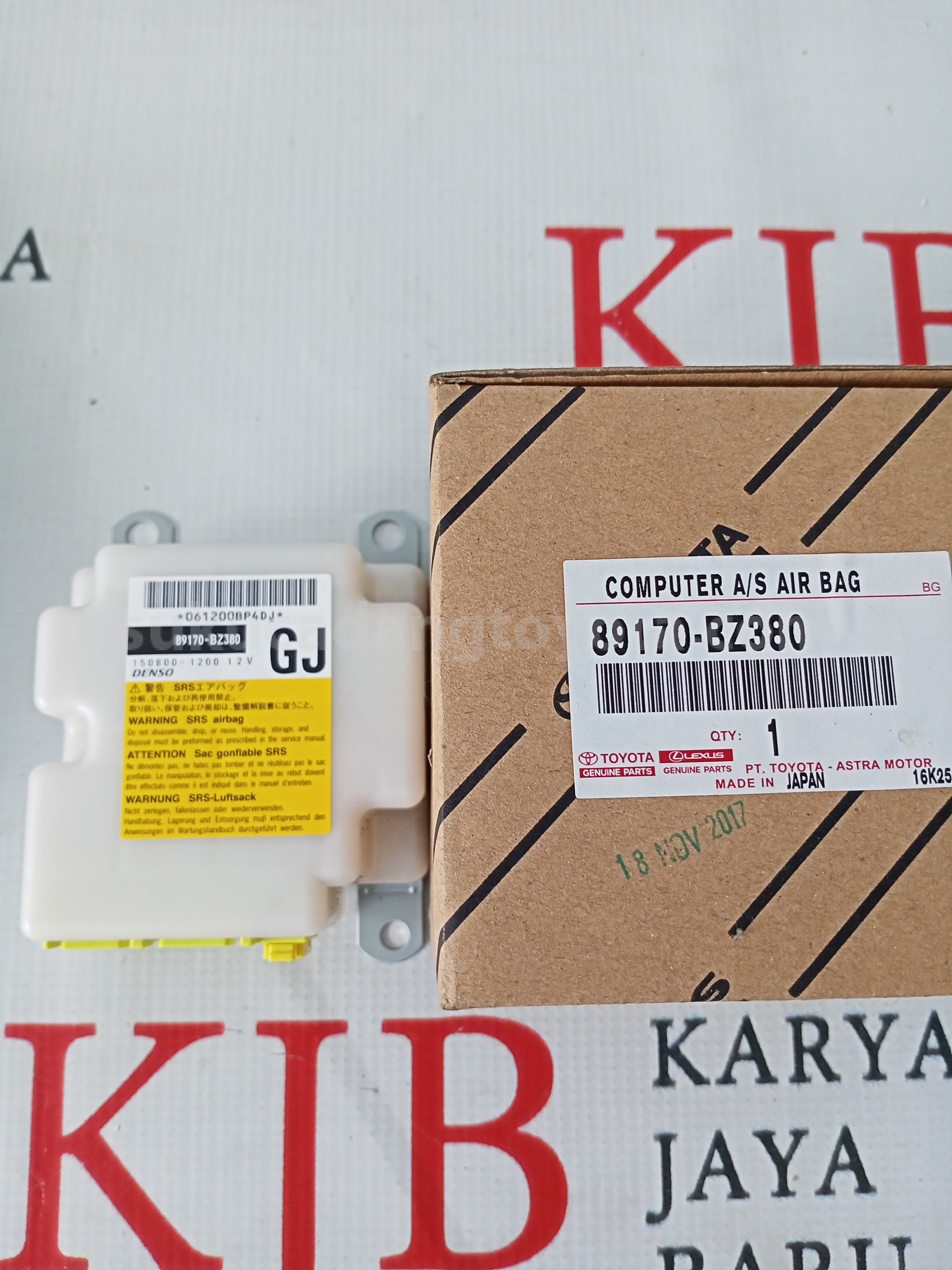 89170BZ380 COMPUTER A/S AIR BAG - TOYOTA