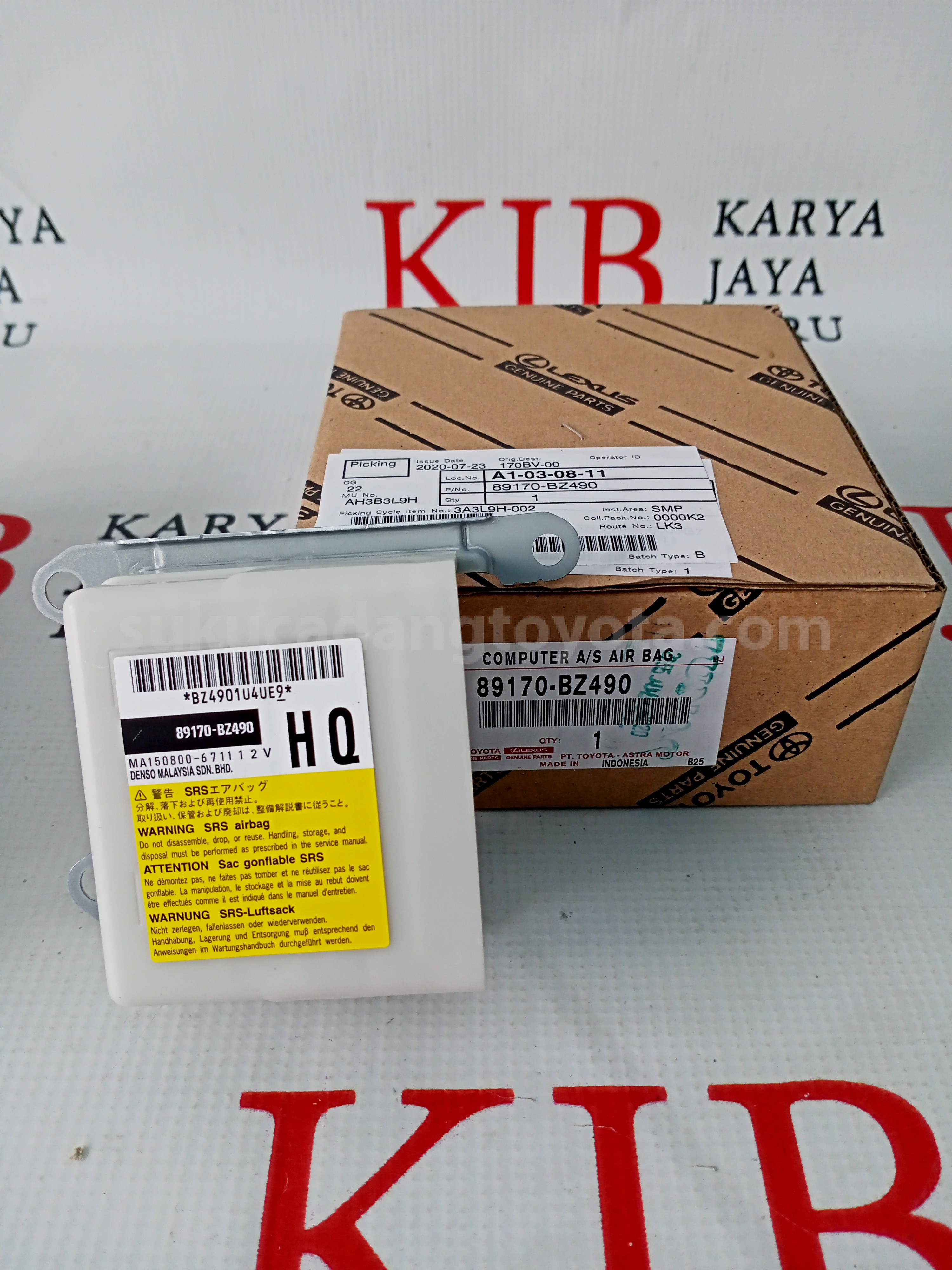 89170BZ490 COMPUTER A/S AIR BAG - TOYOTA