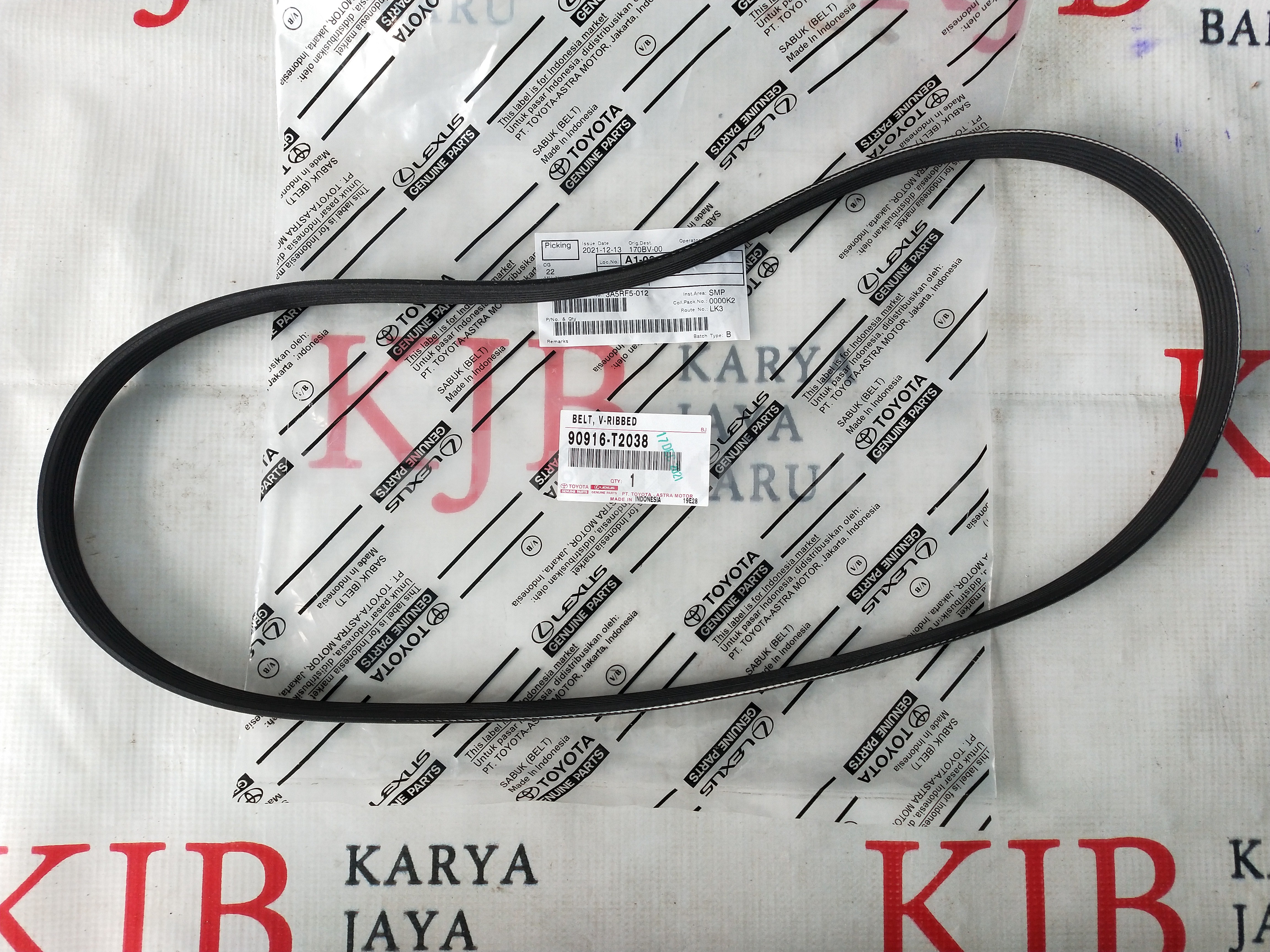 90916T2038 BELT, V-RIBBED - TOYOTA