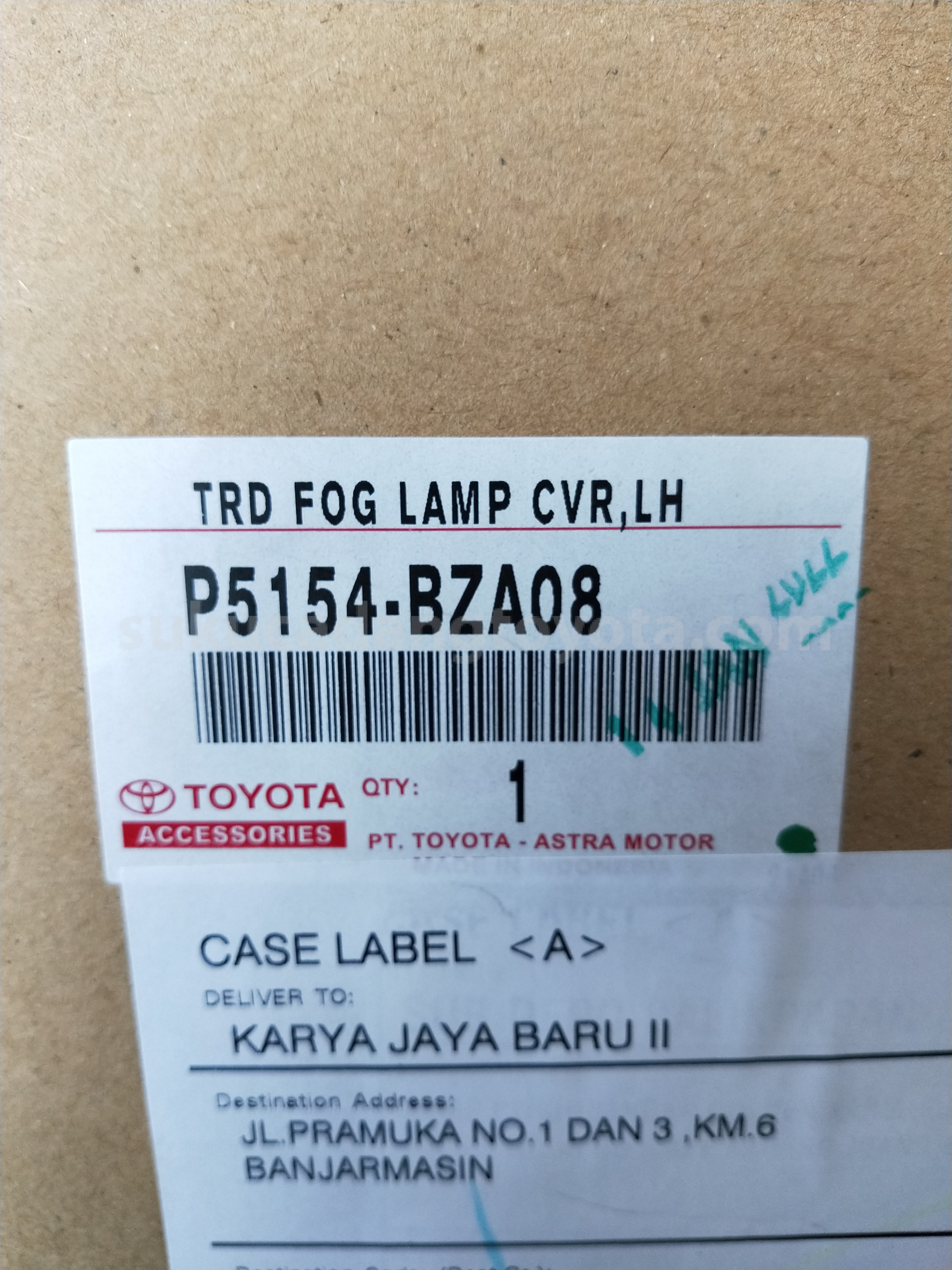 P5154BZA08 TRD FOG LAMP CVR,LH - TOYOTA