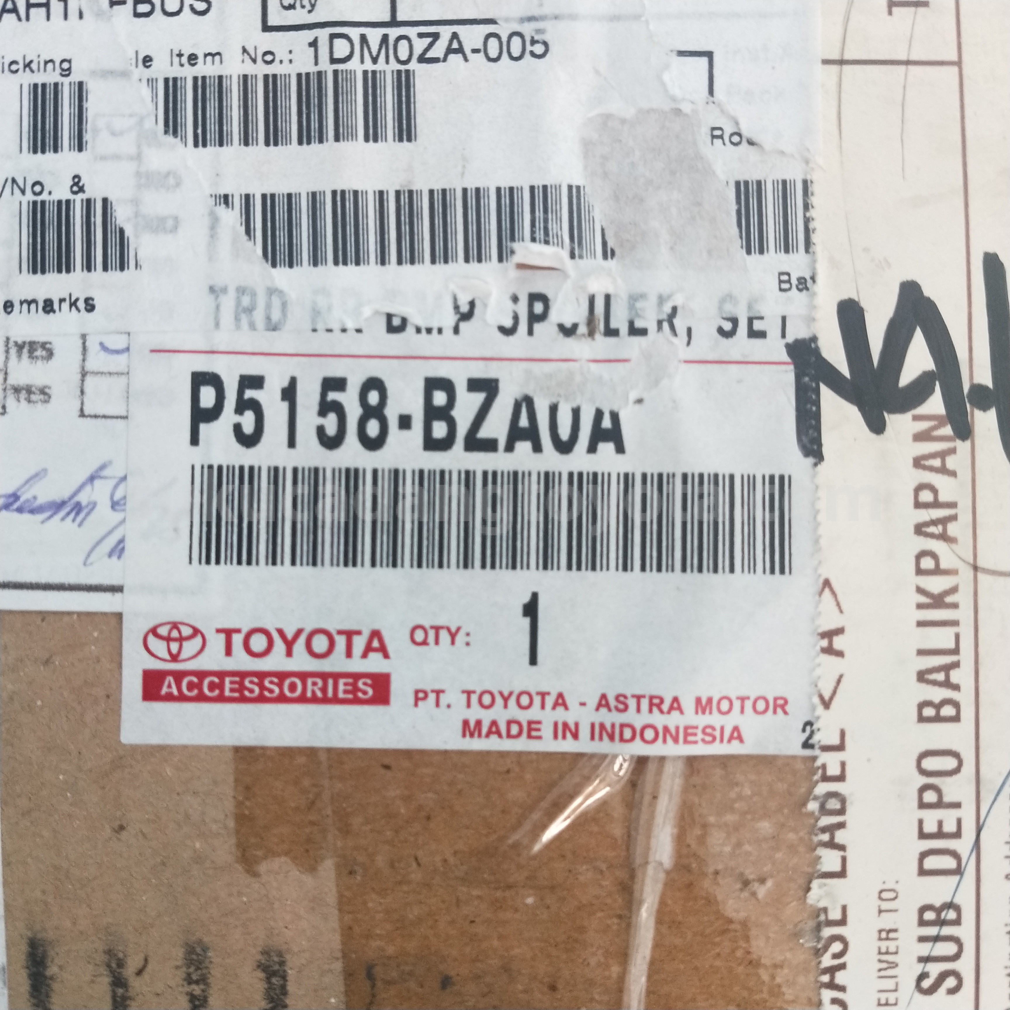 P5158BZA0A TRD RR BMP SPOILER, SET - TOYOTA
