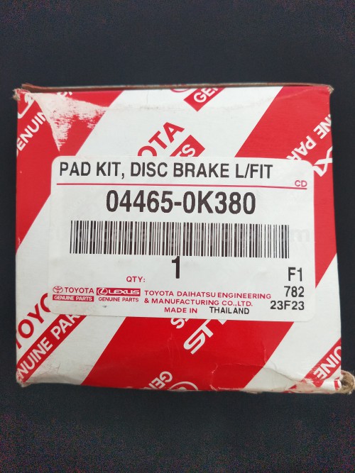 044650K380 PAD KIT, DISC BRAKE - TOYOTA