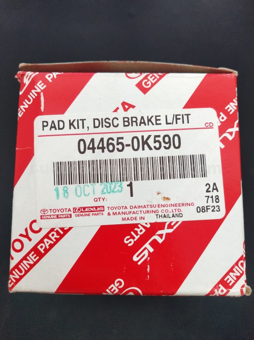 044650K590 PAD KIT, DISC BRAKE - TOYOTA