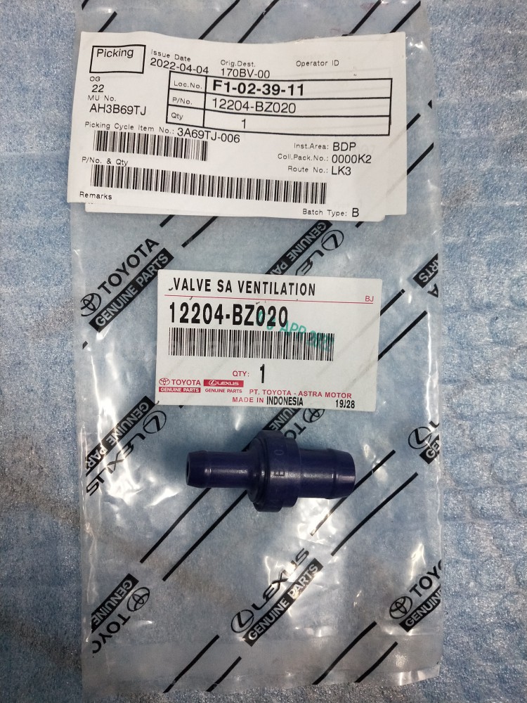 12204BZ020 VALVE SA VENTILATION - TOYOTA