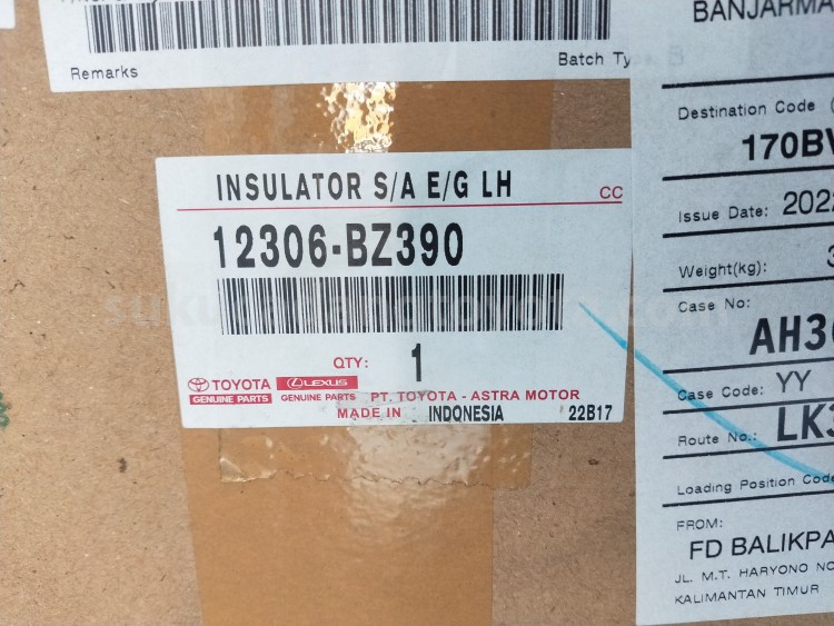 12306BZ390 INSULATOR S/A E/G LH - TOYOTA