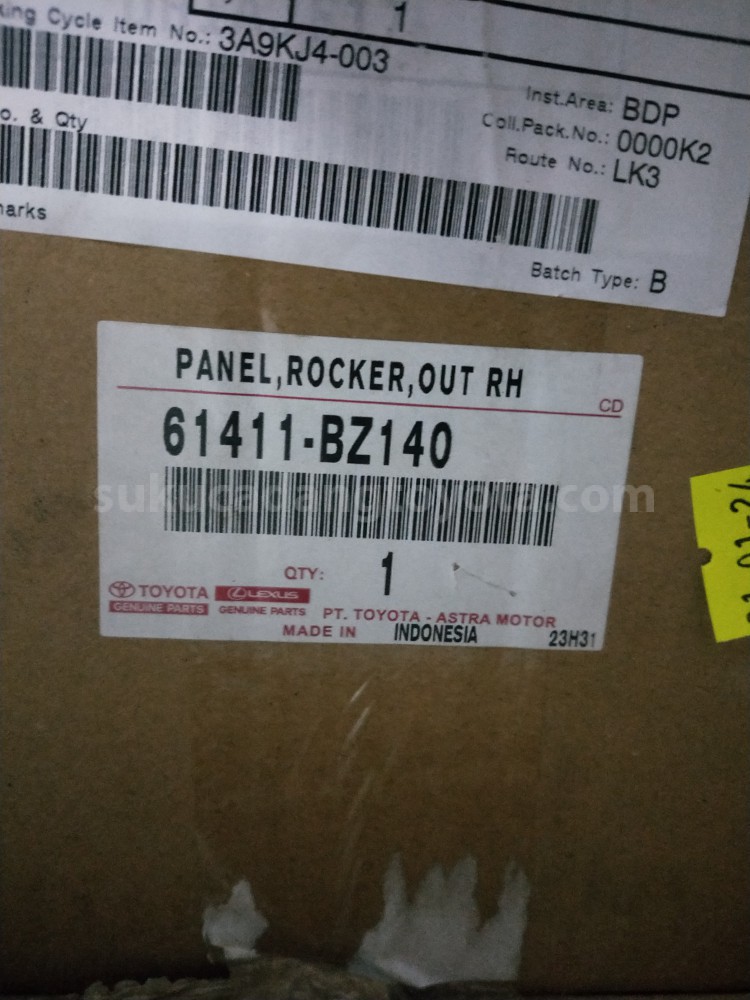 61411BZ140 PANEL,ROCKER,OUT RH - TOYOTA