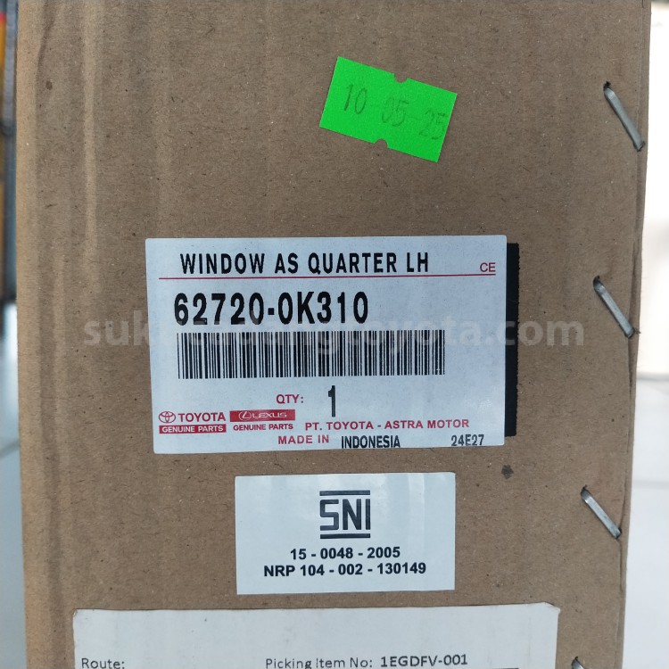 627200K310 WINDOW AS QUARTER LH - TOYOTA