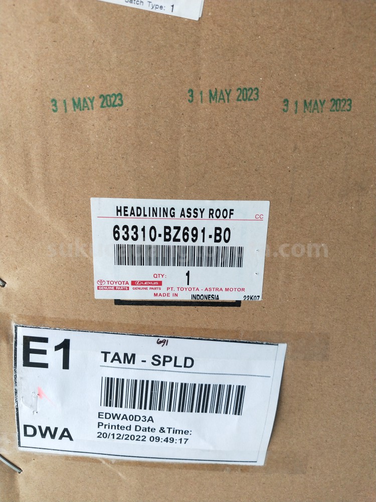 63310BZ691B0 HEADLINING ASSY ROOF - TOYOTA