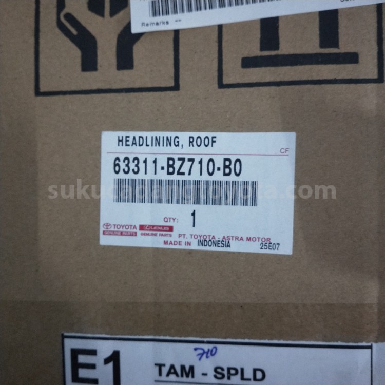 63311BZ710B0 HEADLINING, ROOF - TOYOTA