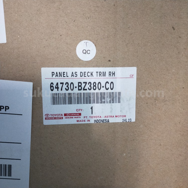 64730BZ380C0 PANEL AS DECK TRM RH - TOYOTA