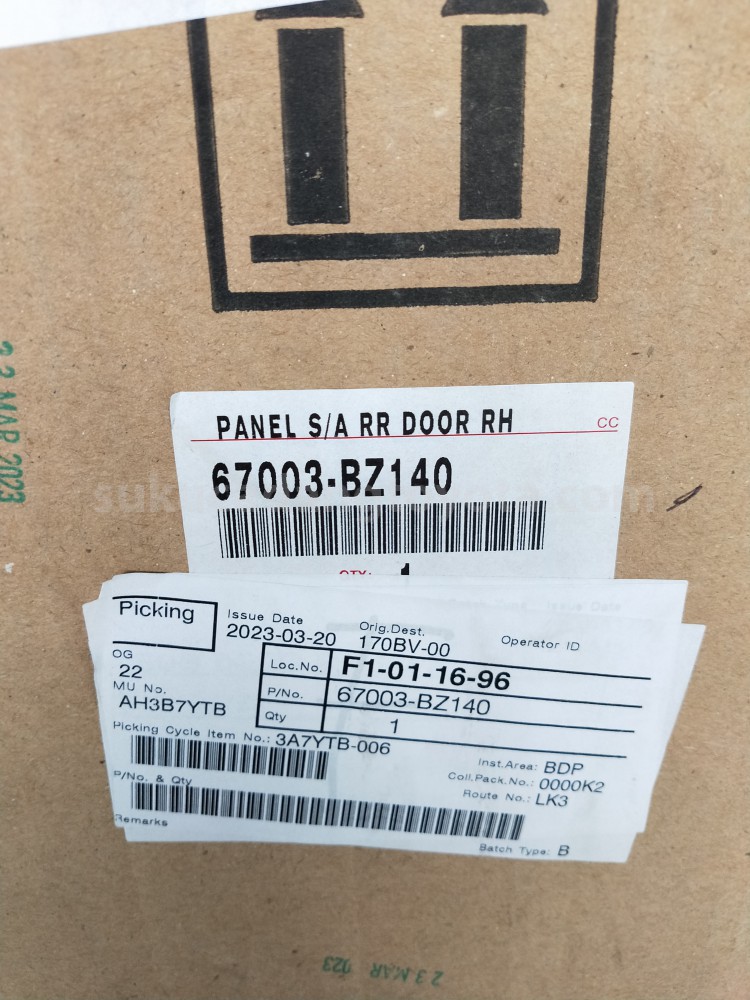 67003BZ140 PANEL S/A RR DOOR RH - TOYOTA
