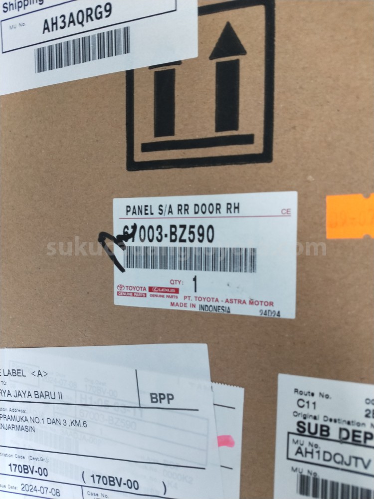 67003BZ590 PANEL S/A RR DOOR RH - TOYOTA