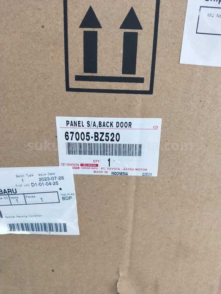 67005BZ520 PANEL S/A,BACK DOOR - TOYOTA