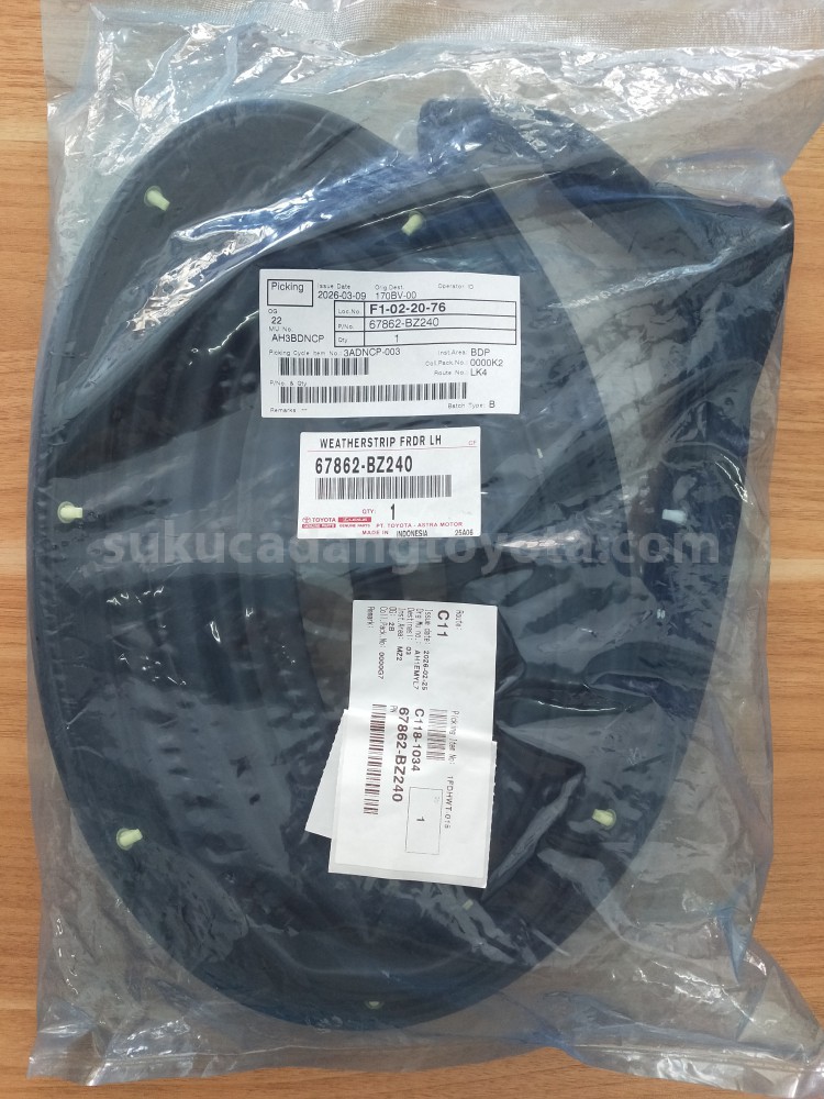 67862BZ240 WEATHERSTRIP FRDR LH - TOYOTA