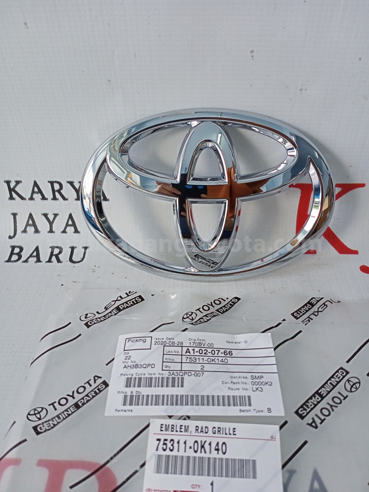 753110K140 EMBLEM, RAD GRILLE - TOYOTA