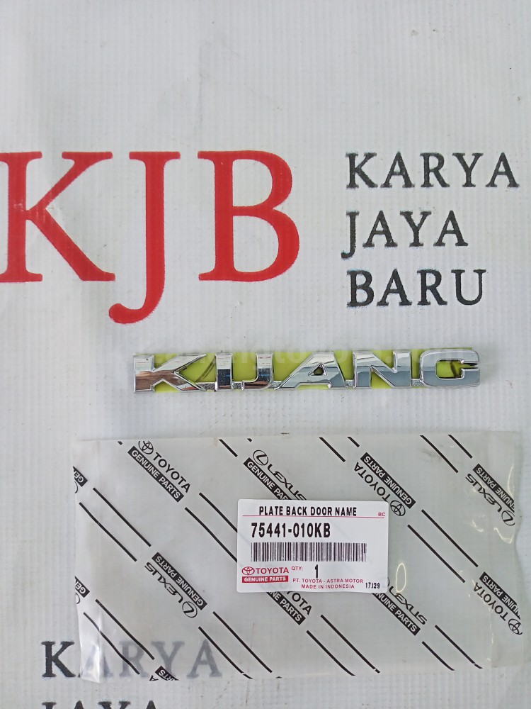 75441010KB PLATE BACK DOOR NAME - TOYOTA