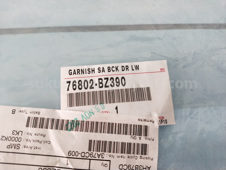 76802BZ390 GARNISH SA BCK DR LW - TOYOTA