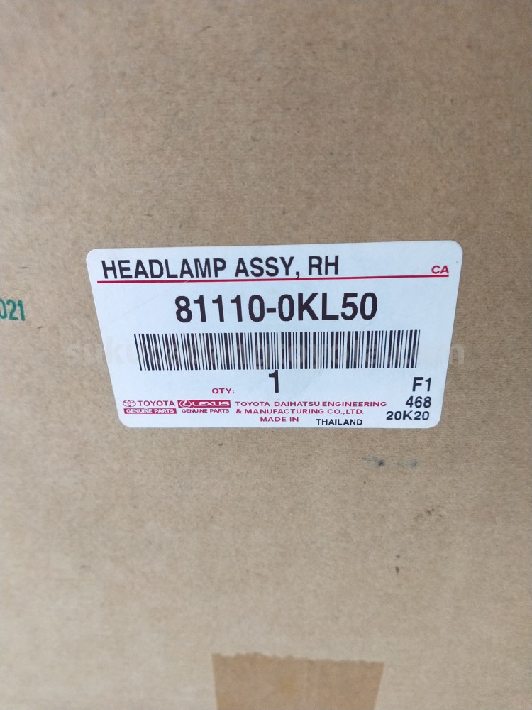 811100KL50 HEADLAMP ASSY, RH - TOYOTA