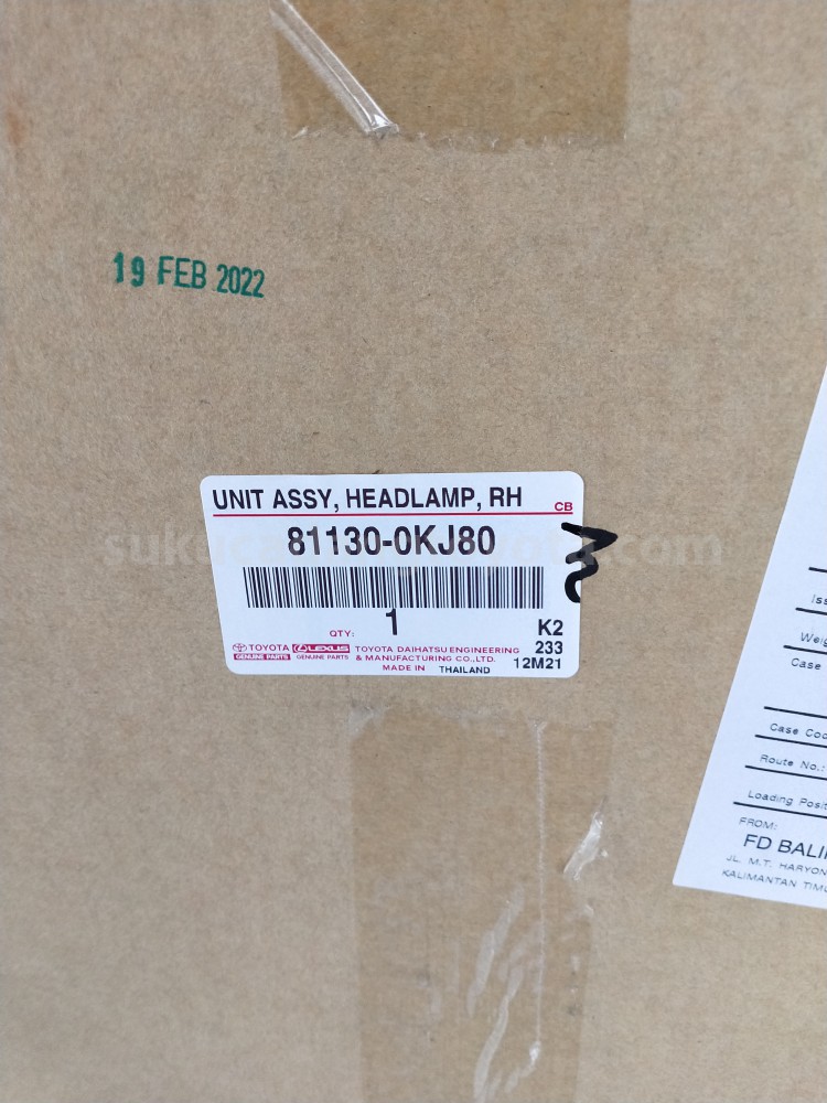 811300KJ80 UNIT ASSY, HEADLAMP, - TOYOTA