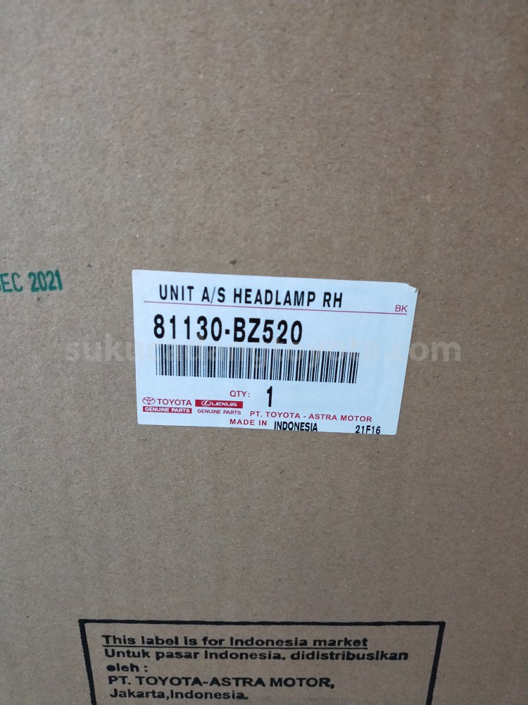 81130BZ520 UNIT A/S HEADLAMP RH - TOYOTA