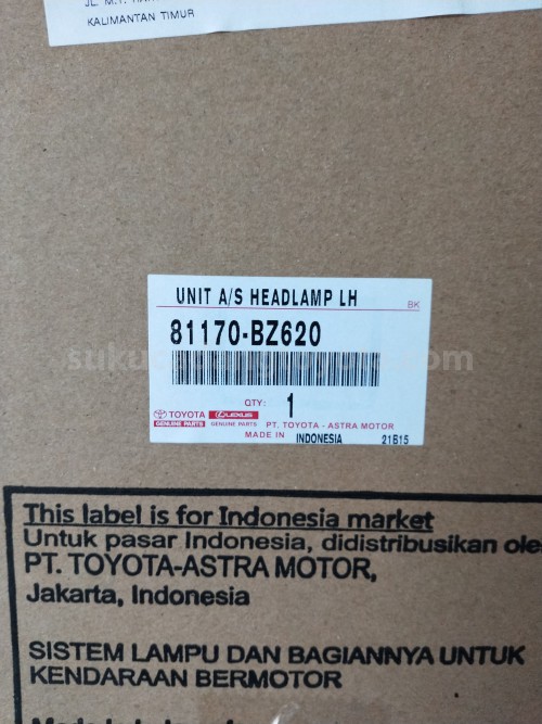 81170BZ620 UNIT A/S HEADLAMP LH - TOYOTA