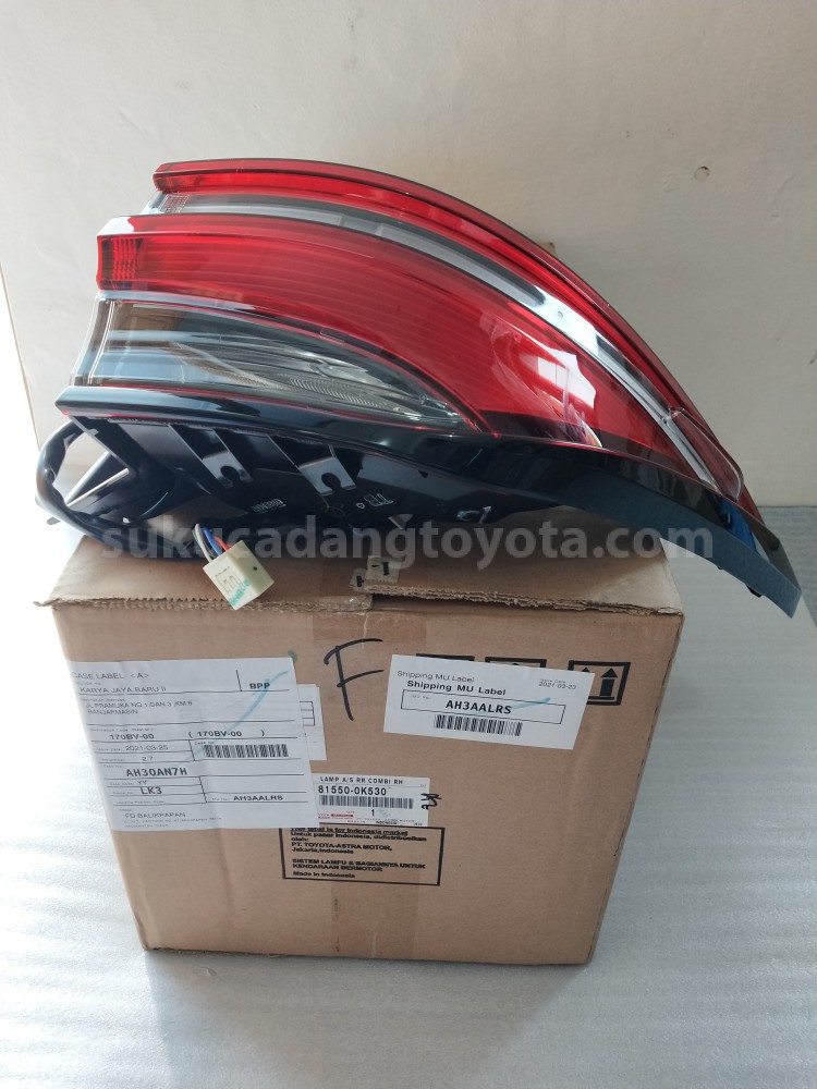 815500K530 LAMP A/S RR COMBI RH - TOYOTA