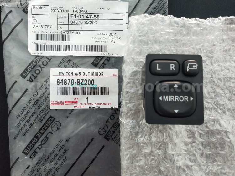 84870BZ200 SWITCH A/S OUT MIROR - TOYOTA