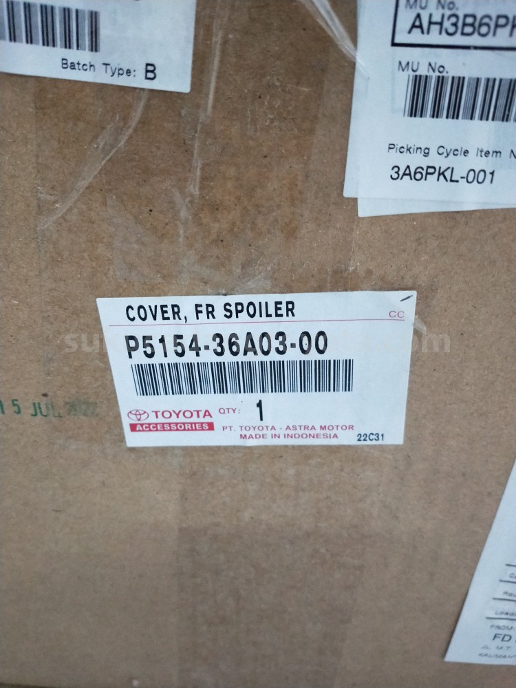 P515436A0300 COVER, FR SPOILER - TOYOTA