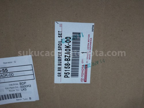 P5158BZA0K00 GR RR BUMPER SPOIL, SET - TOYOTA